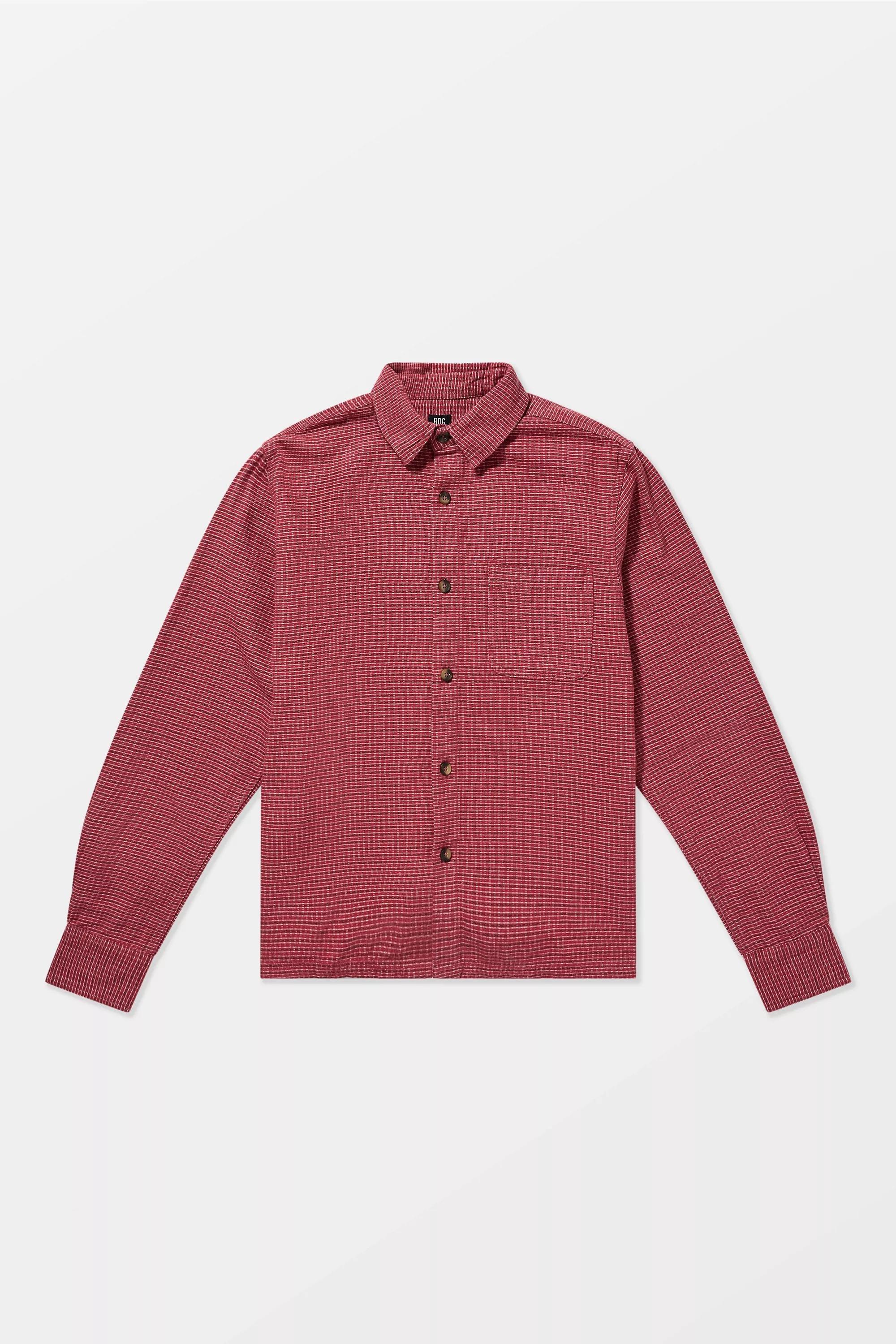 Red Bdg Red Reggie Check Long Sleeve Shirt, RED, large image number 4