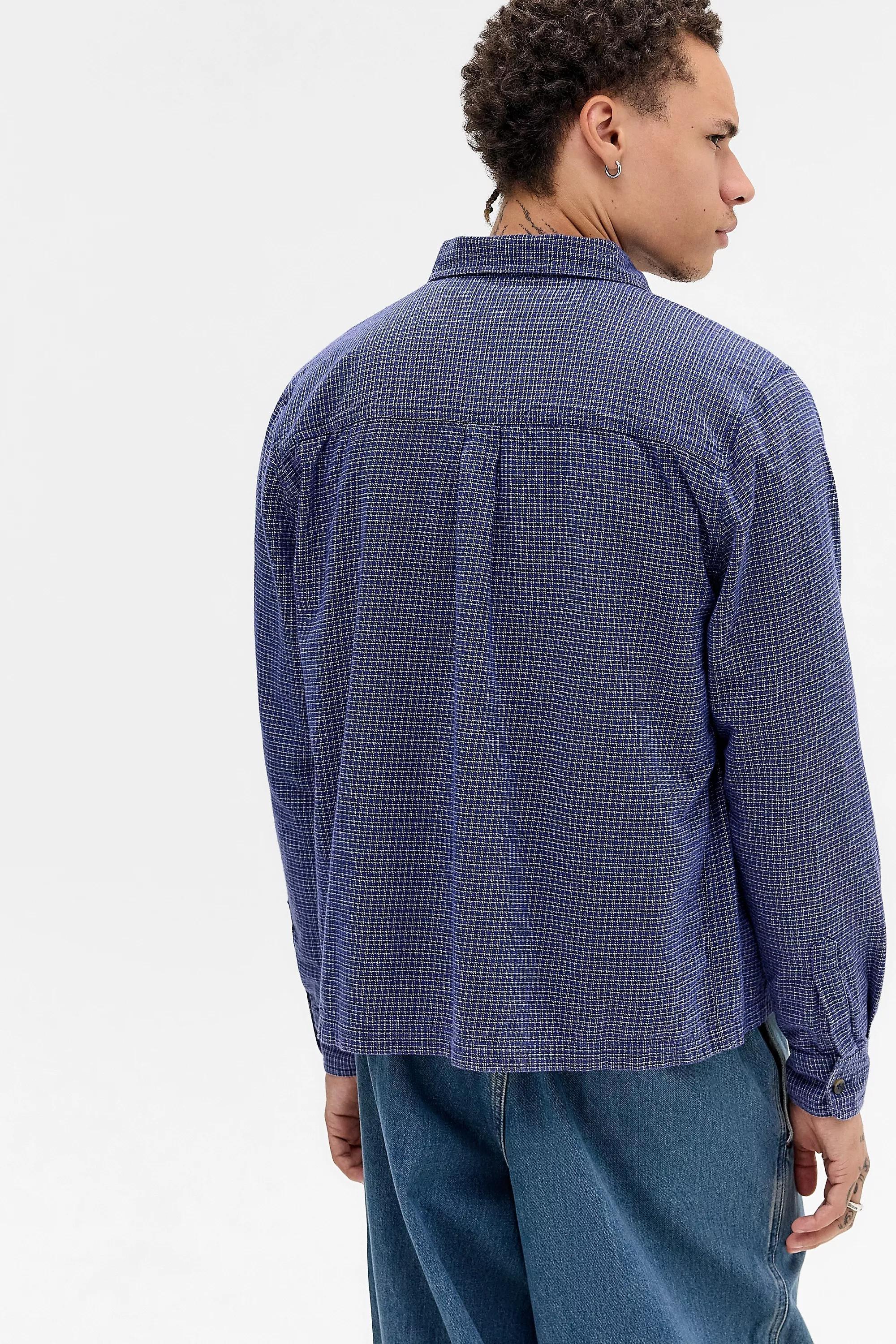 Navy Bdg Navy Long-Sleeve Check Shirt, NAVY, large image number 3