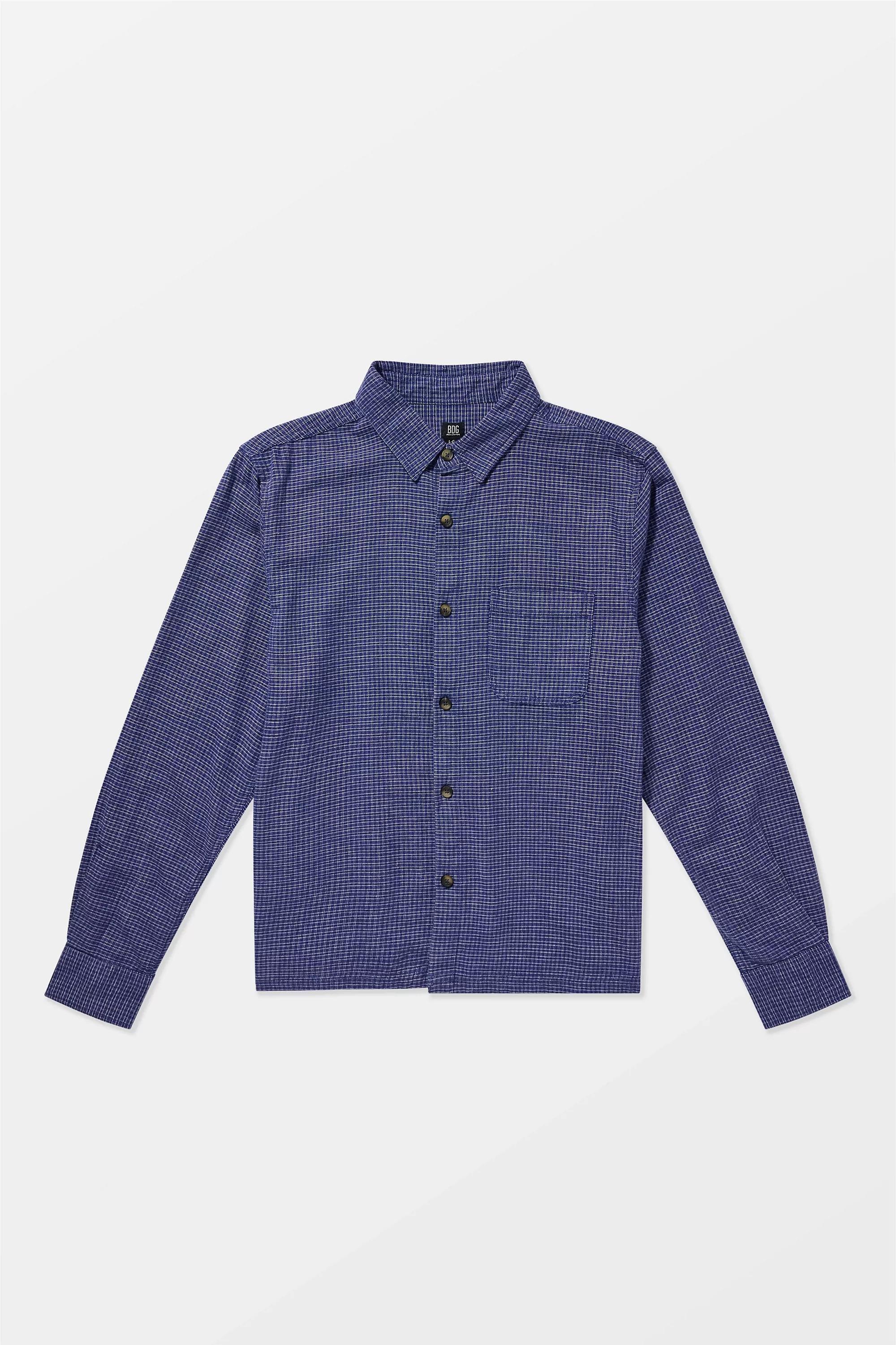 Navy Bdg Navy Long-Sleeve Check Shirt, NAVY, large image number 4