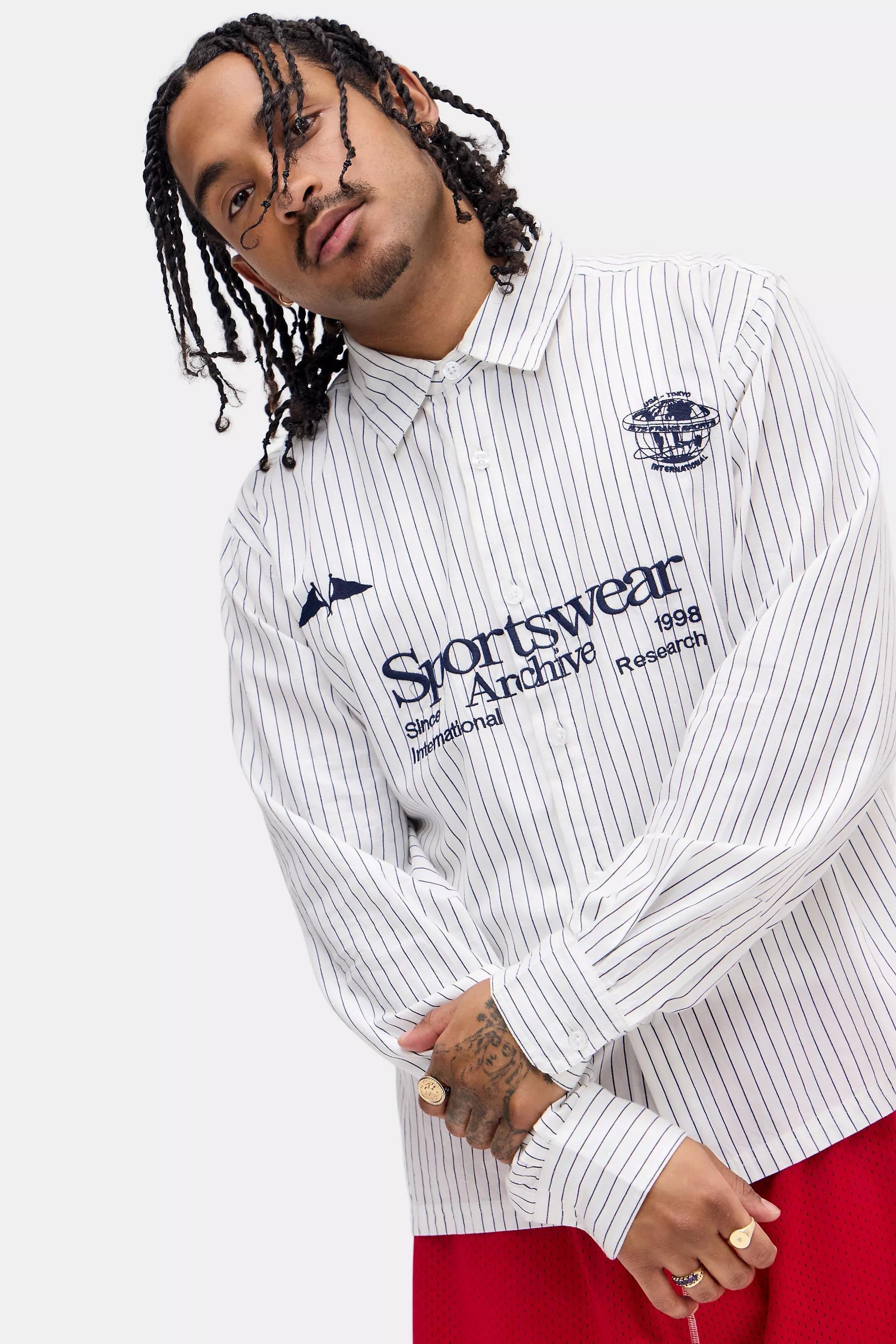 White iets frans... Sportswear Stripe Shirt, WHT, medium