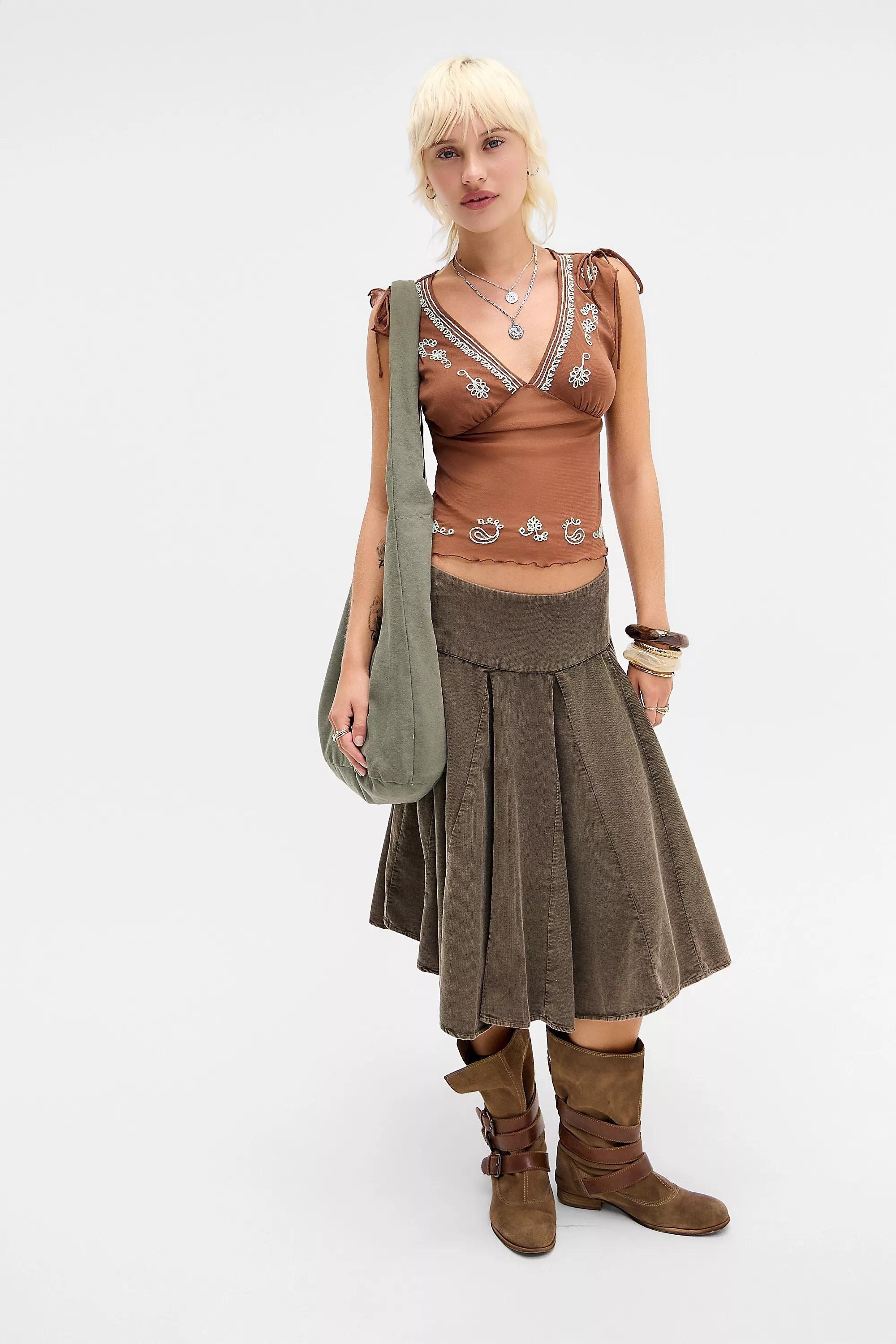 Brown Kimchi Blue Giselle Top, BRN, large image number 1