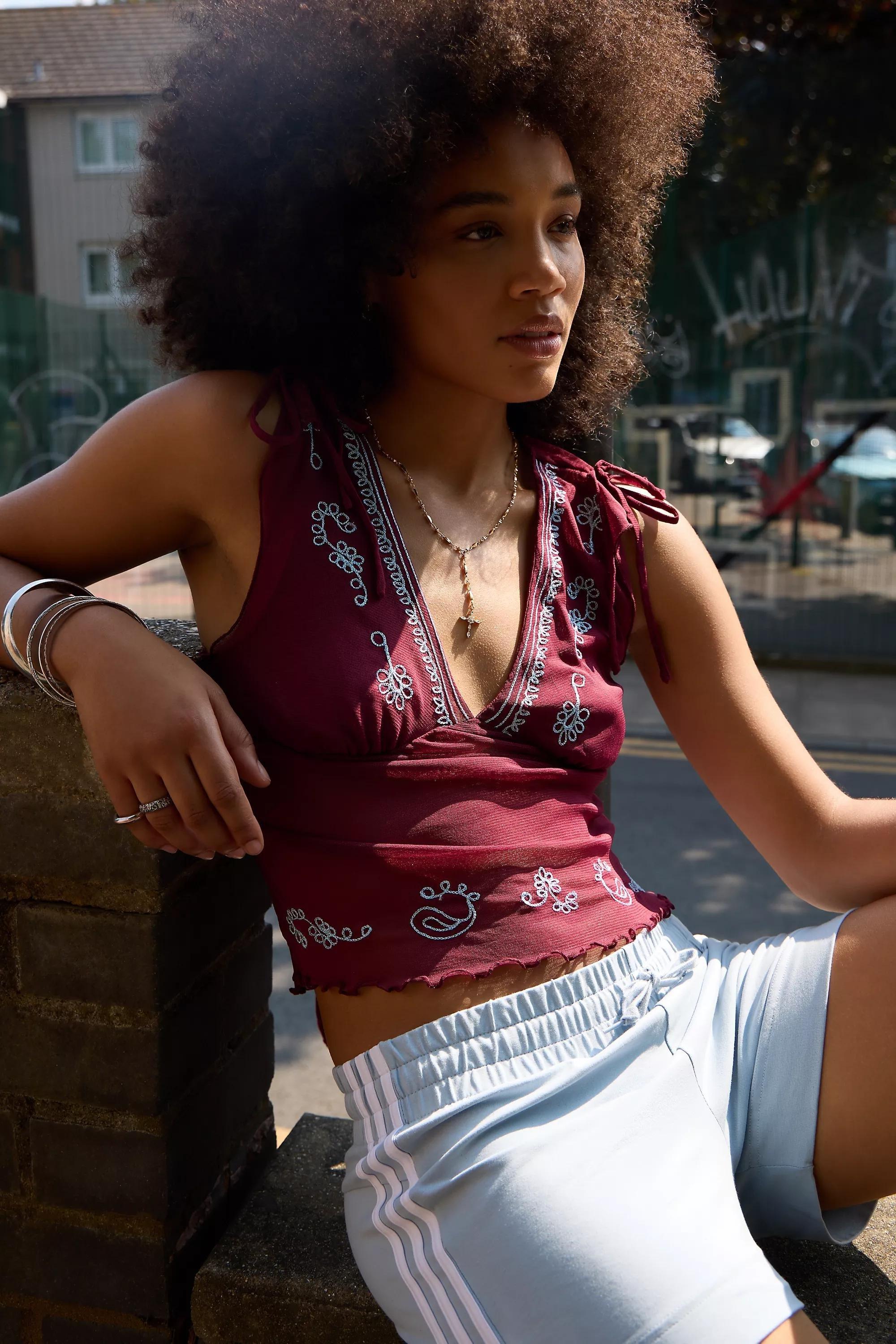 Kimchi Blue Giselle Top, WINE, large image number 0