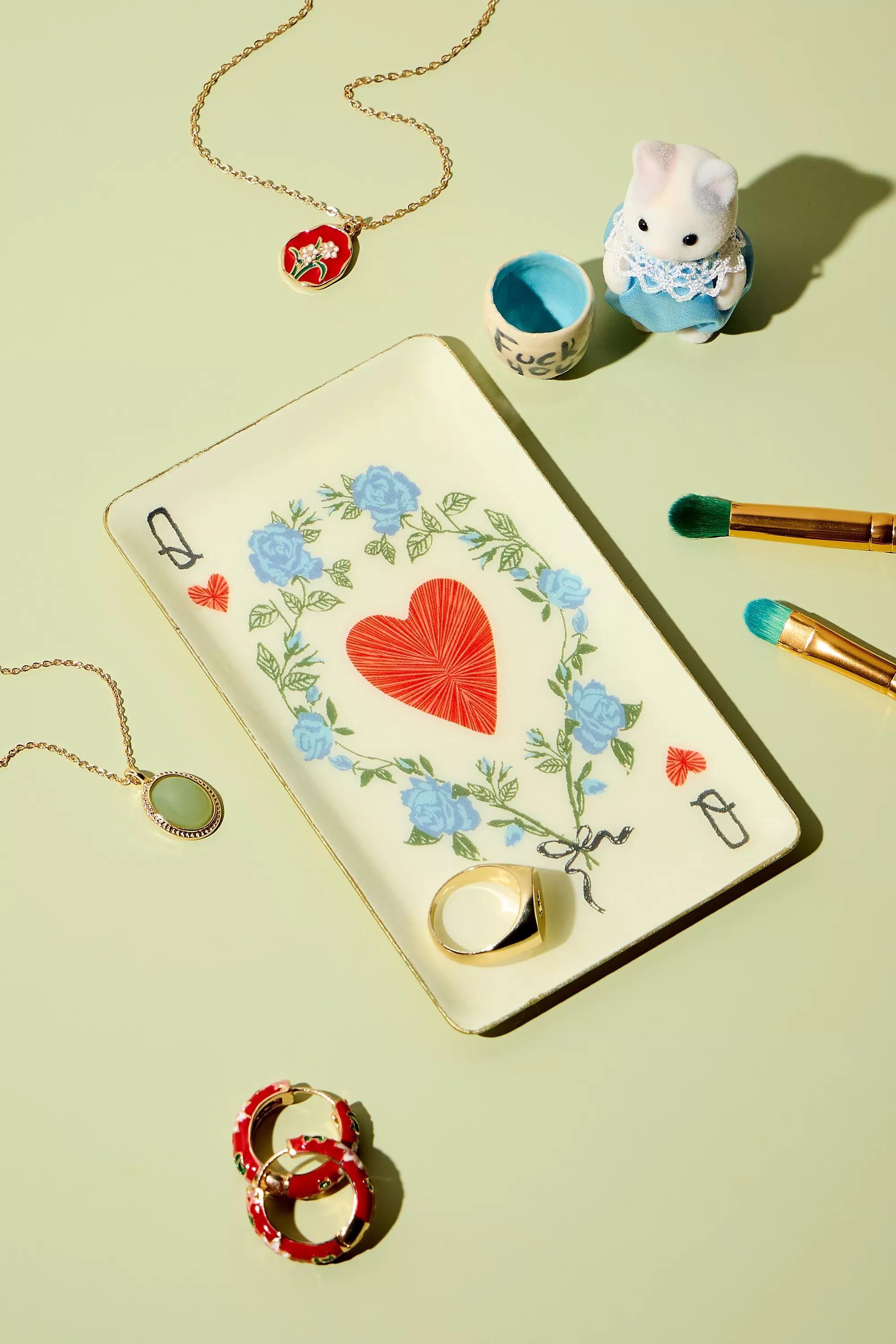 White Queen Of Roses Trinket Tray, ASSORT, medium