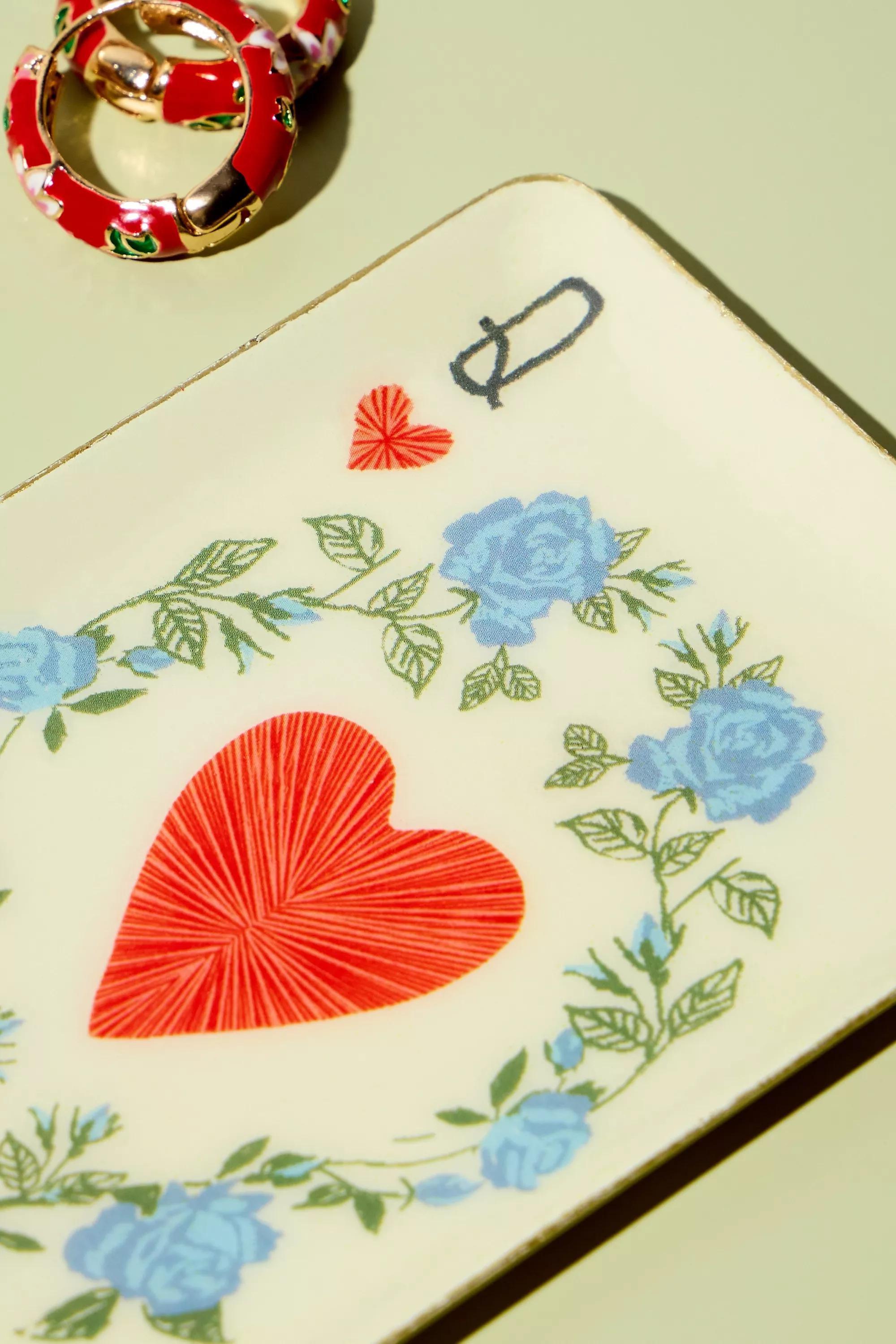White Queen Of Roses Trinket Tray, ASSORT, large image number 1