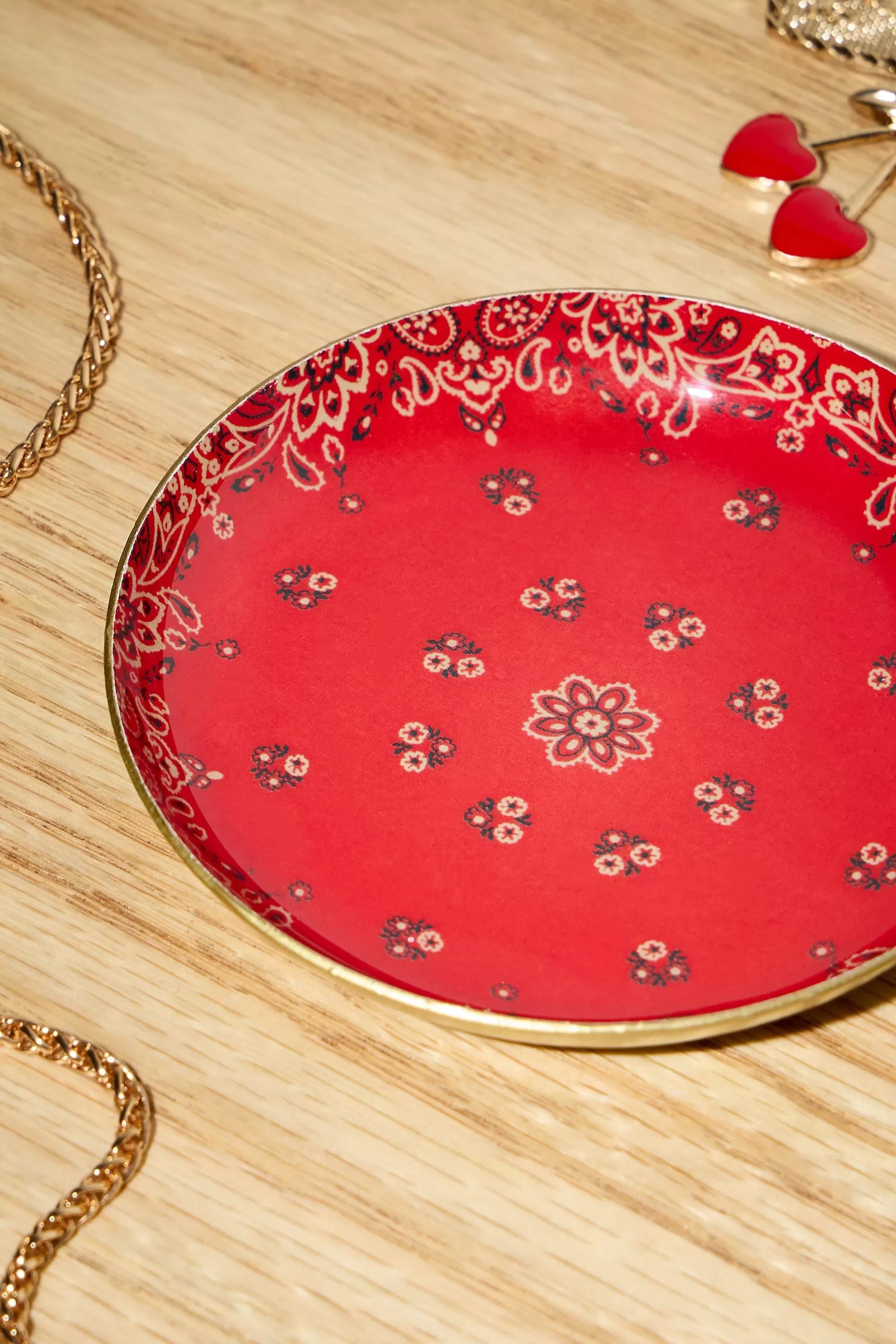 Red Lucky Bandana Trinket Dish, RED, large image number 1