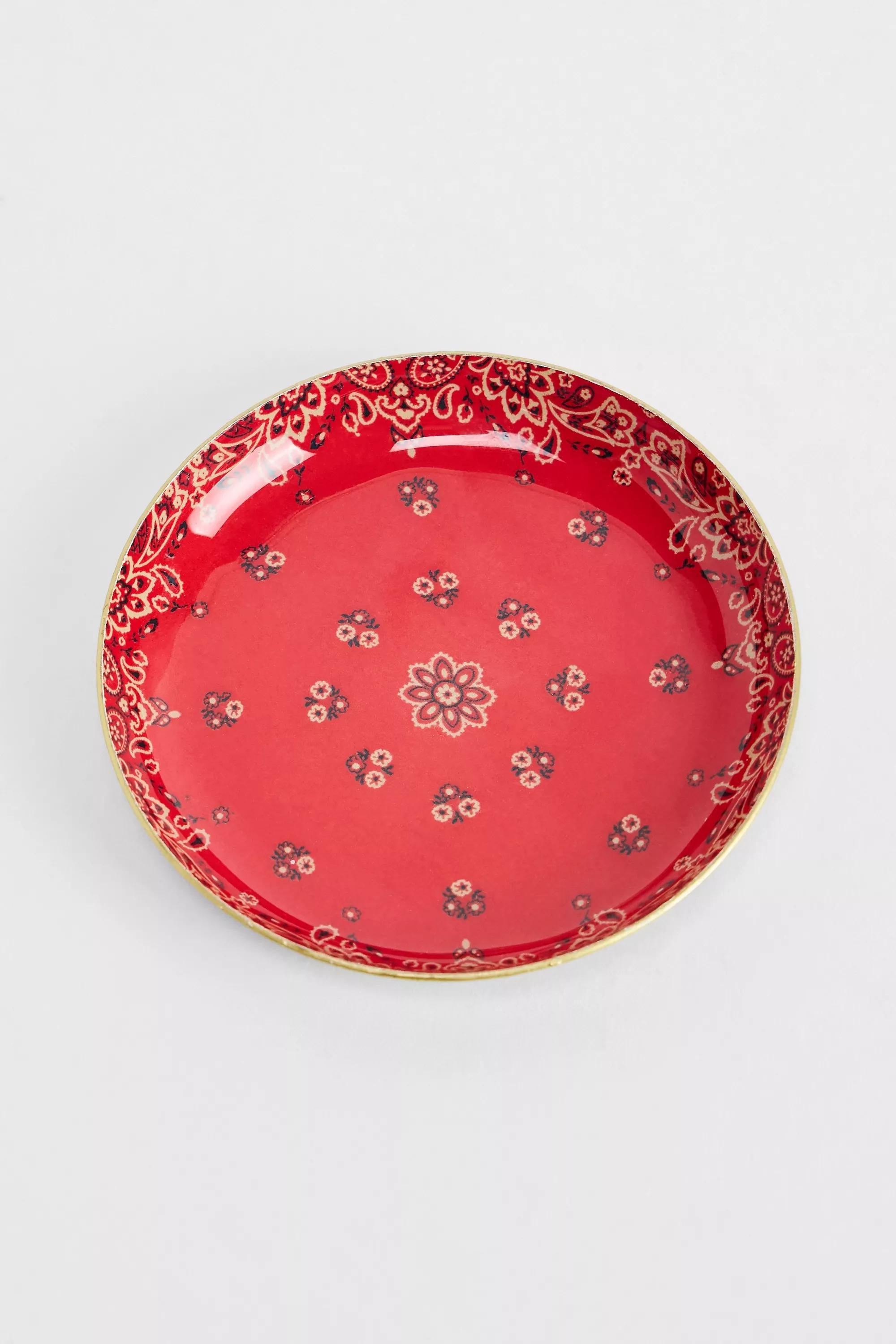 Red Lucky Bandana Trinket Dish, RED, large image number 2