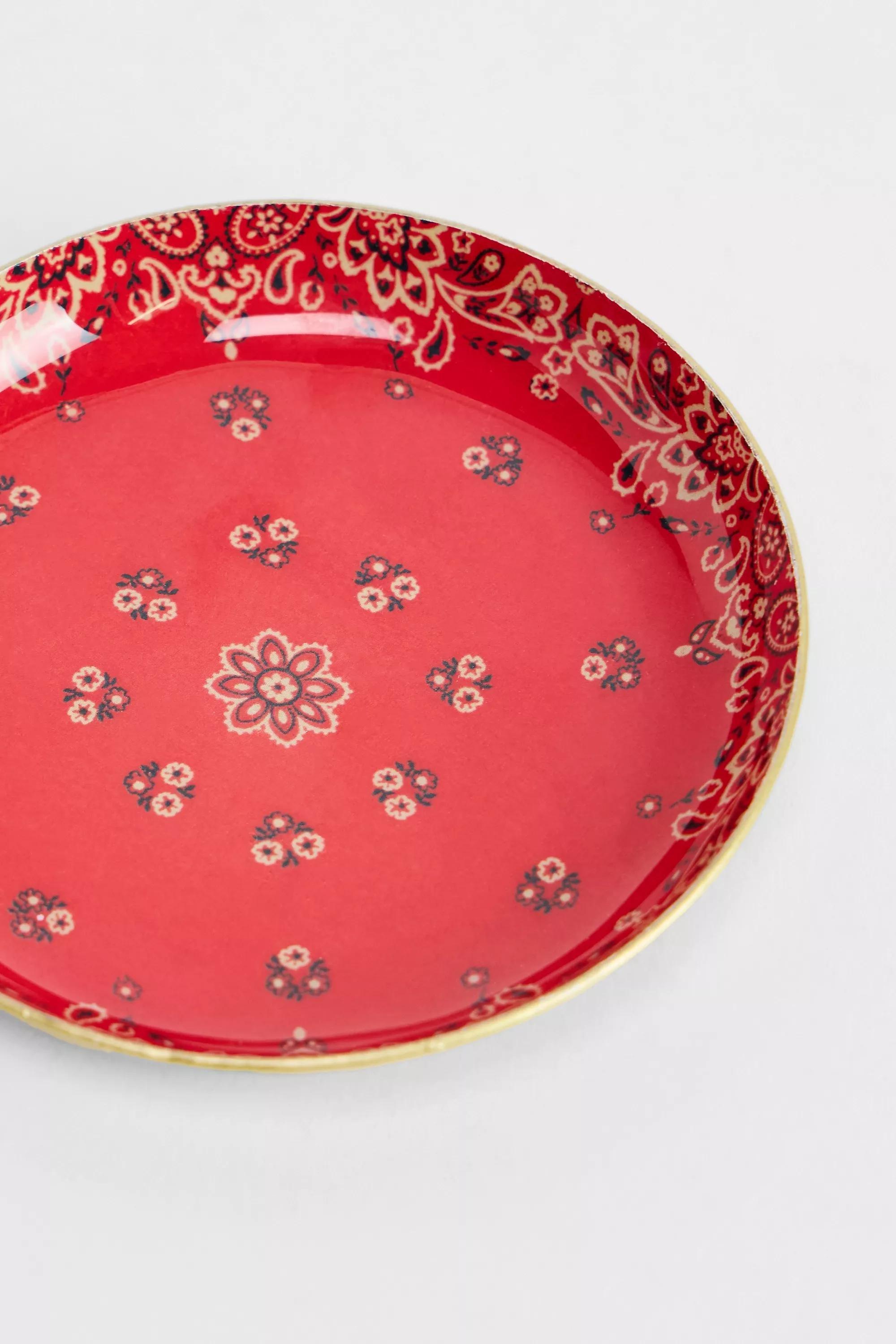 Red Lucky Bandana Trinket Dish, RED, large image number 3