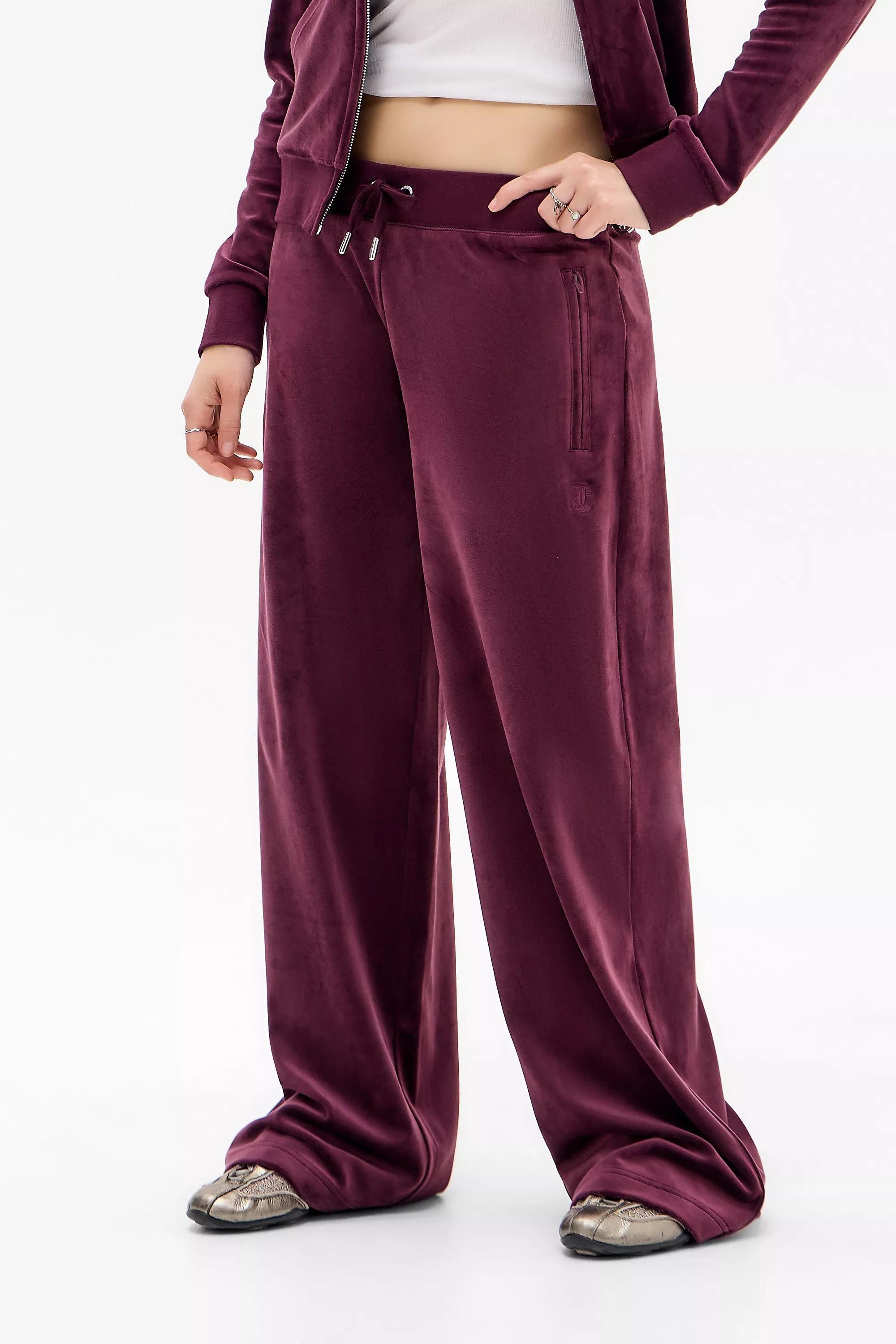 Burgundy Juicy Couture Uo Exclusive Wine Ida Wide Leg Joggers, WINE, medium