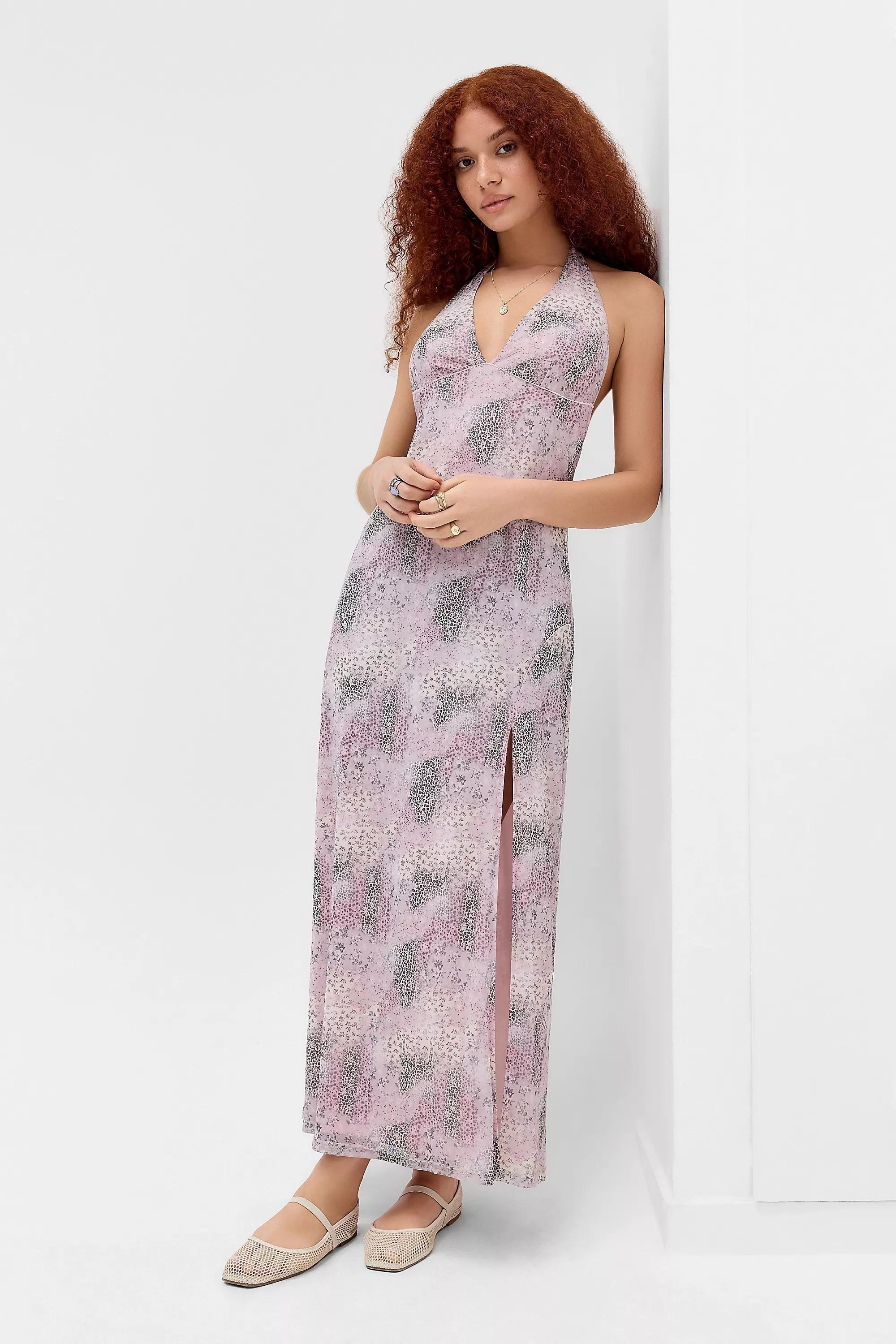 UO Halter Mesh Maxi Dress, , large image number 0