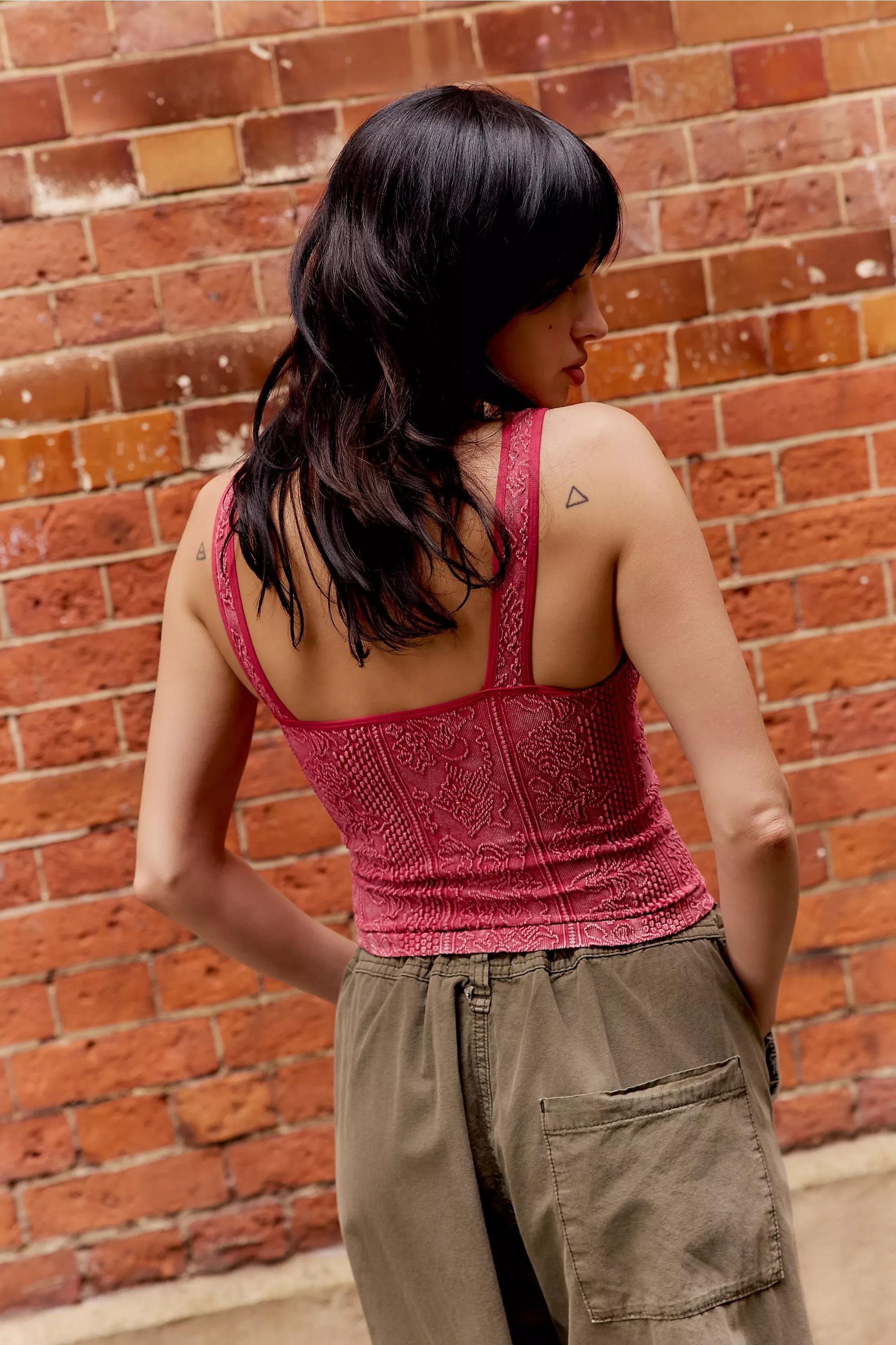 Red Out From Under Easy V-Neck Tapestry Tank Top, , large image number 3