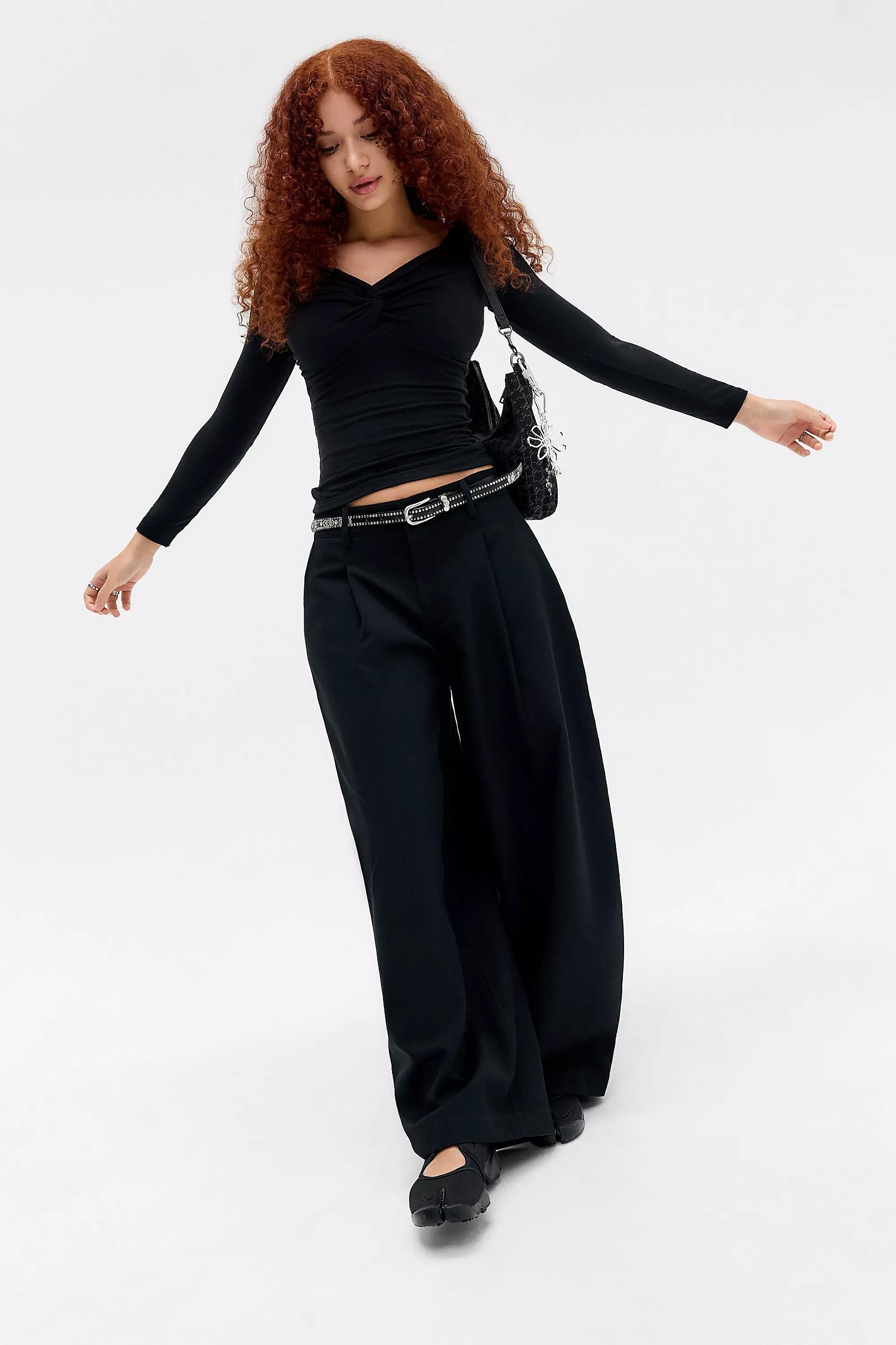 Black Silence + Noise Aria Knot Front Top, BLK, large image number 2