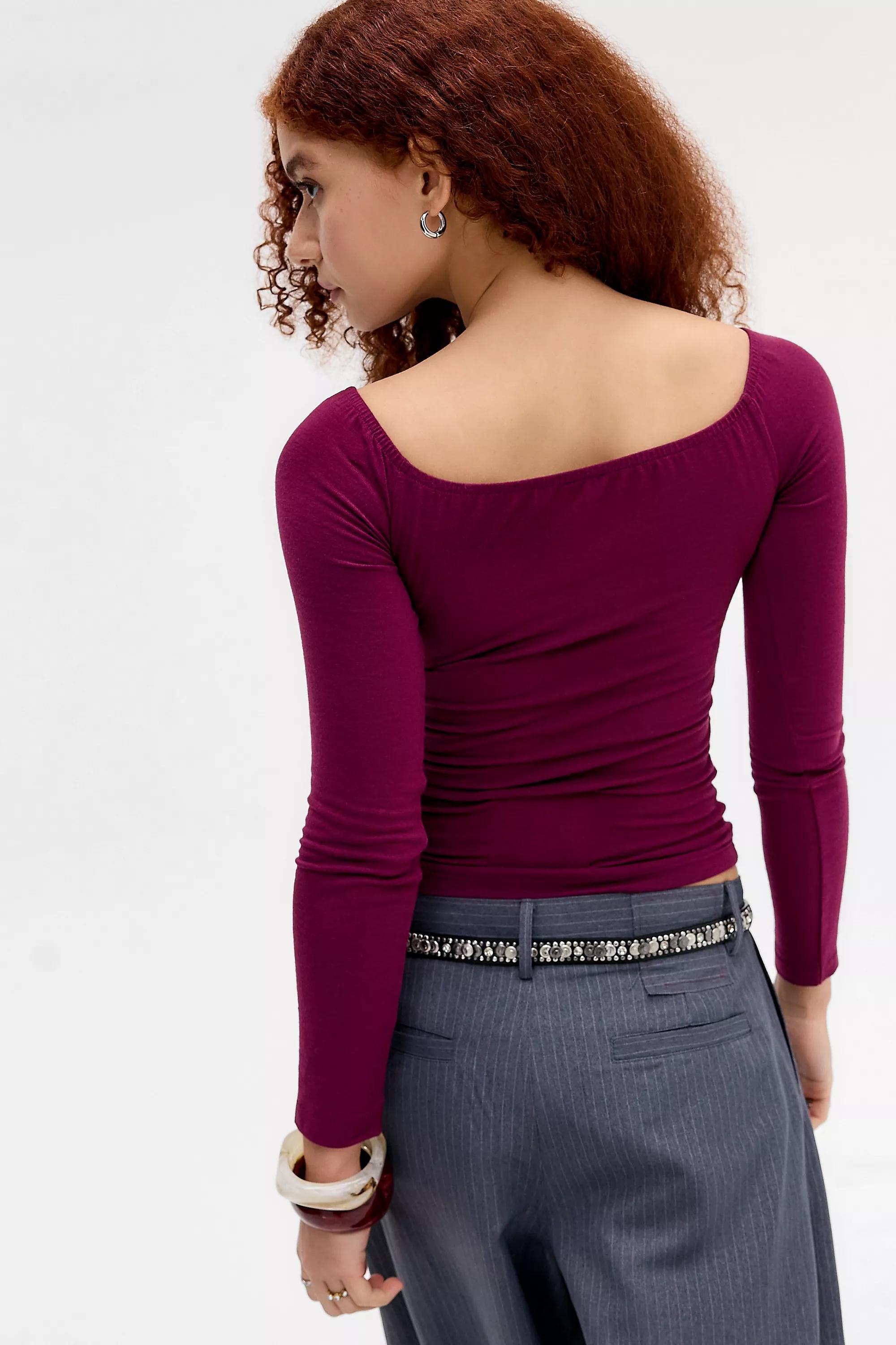 Red Silence + Noise Aria Knot Front Top, PURP, large image number 3