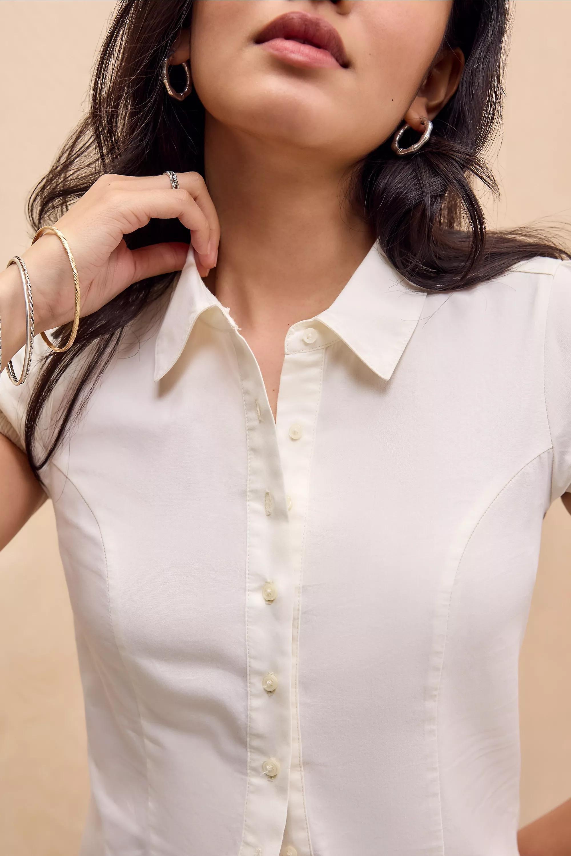 White Kimchi Blue Chloe Cap Sleeve Shirt, WHT, large image number 0