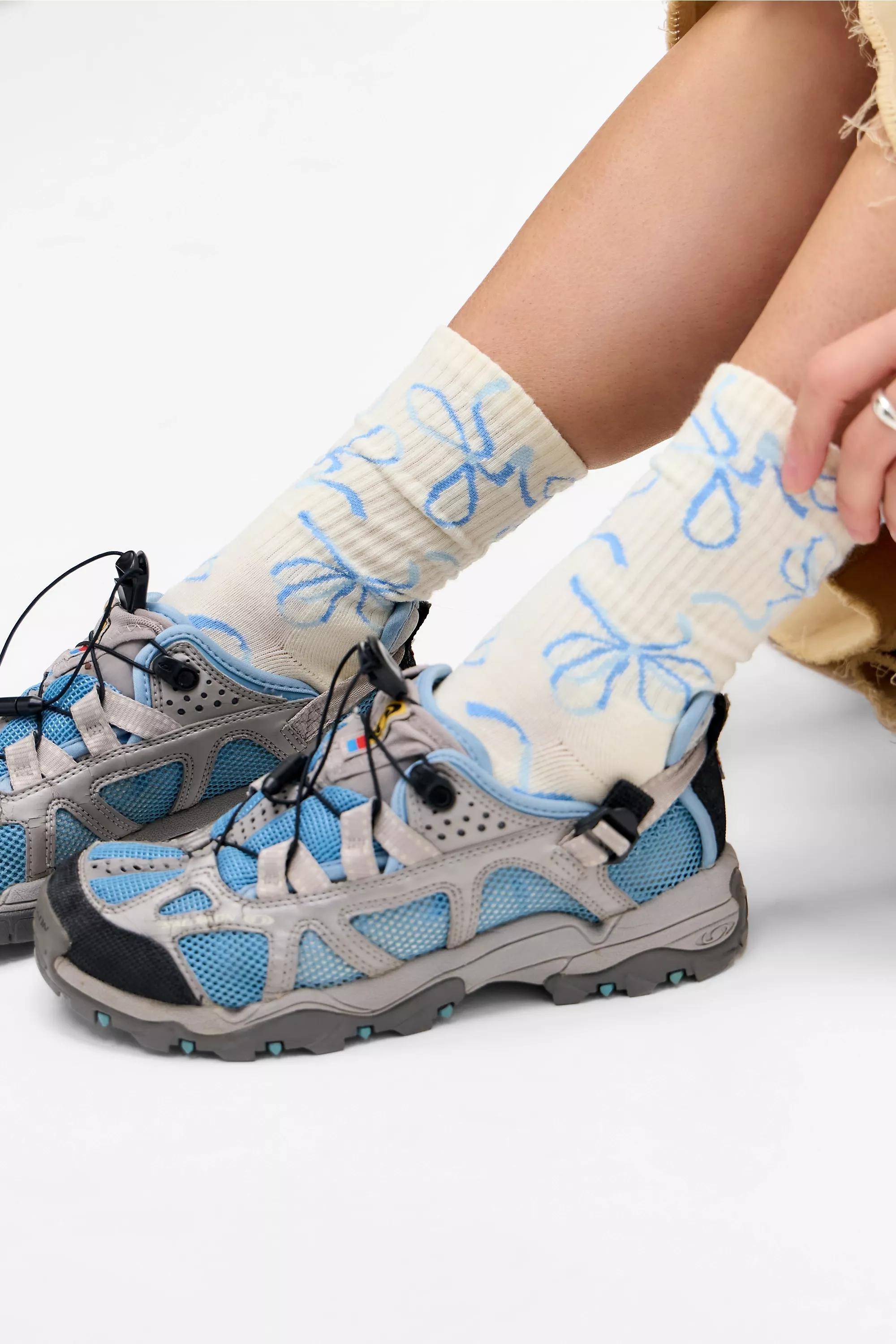 BLUE Out From Under Sketchy Bow Socks, BLUE, large image number 2