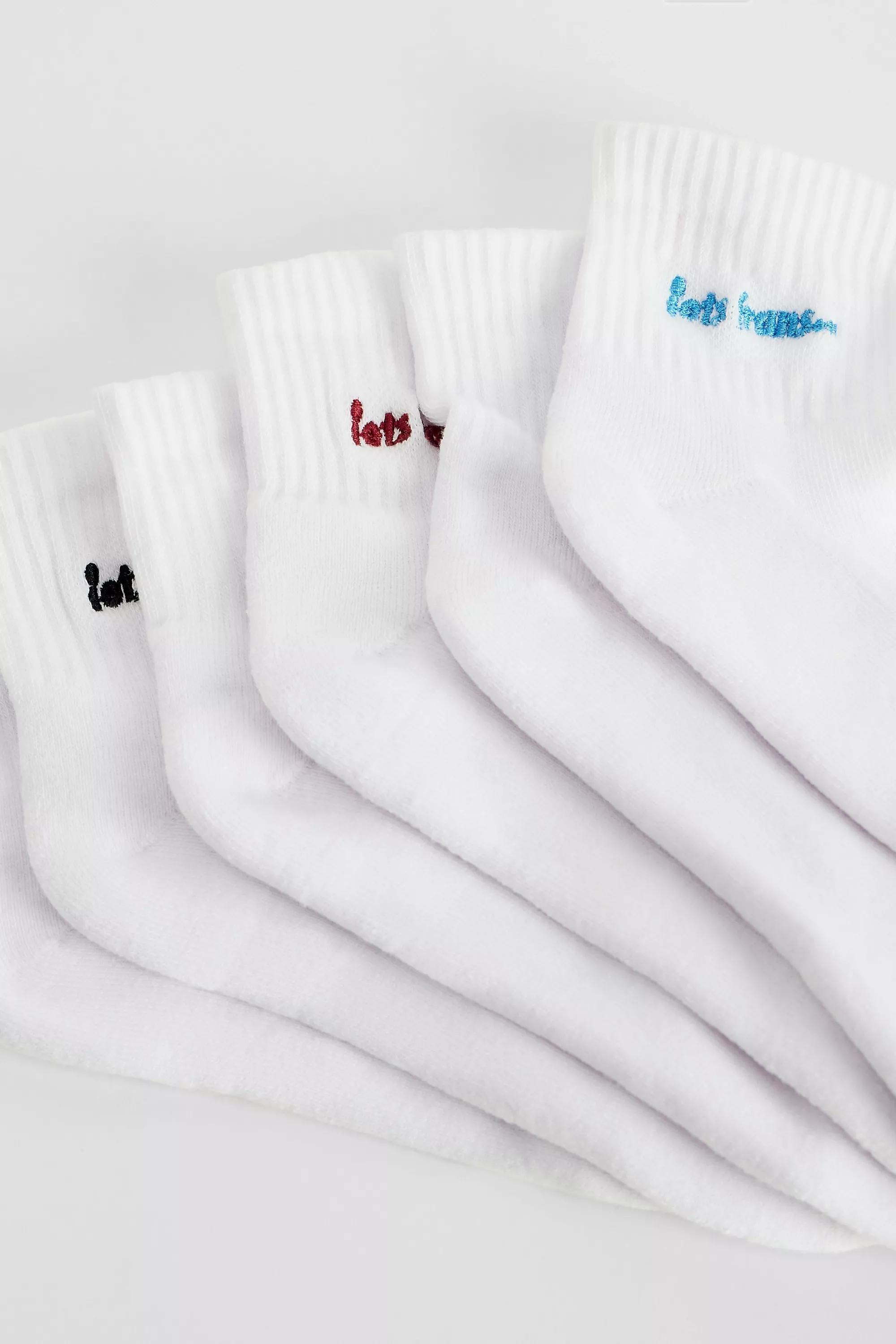 White iets frans... Crop Ankle Socks, Set Of 3, WHT, large image number 1