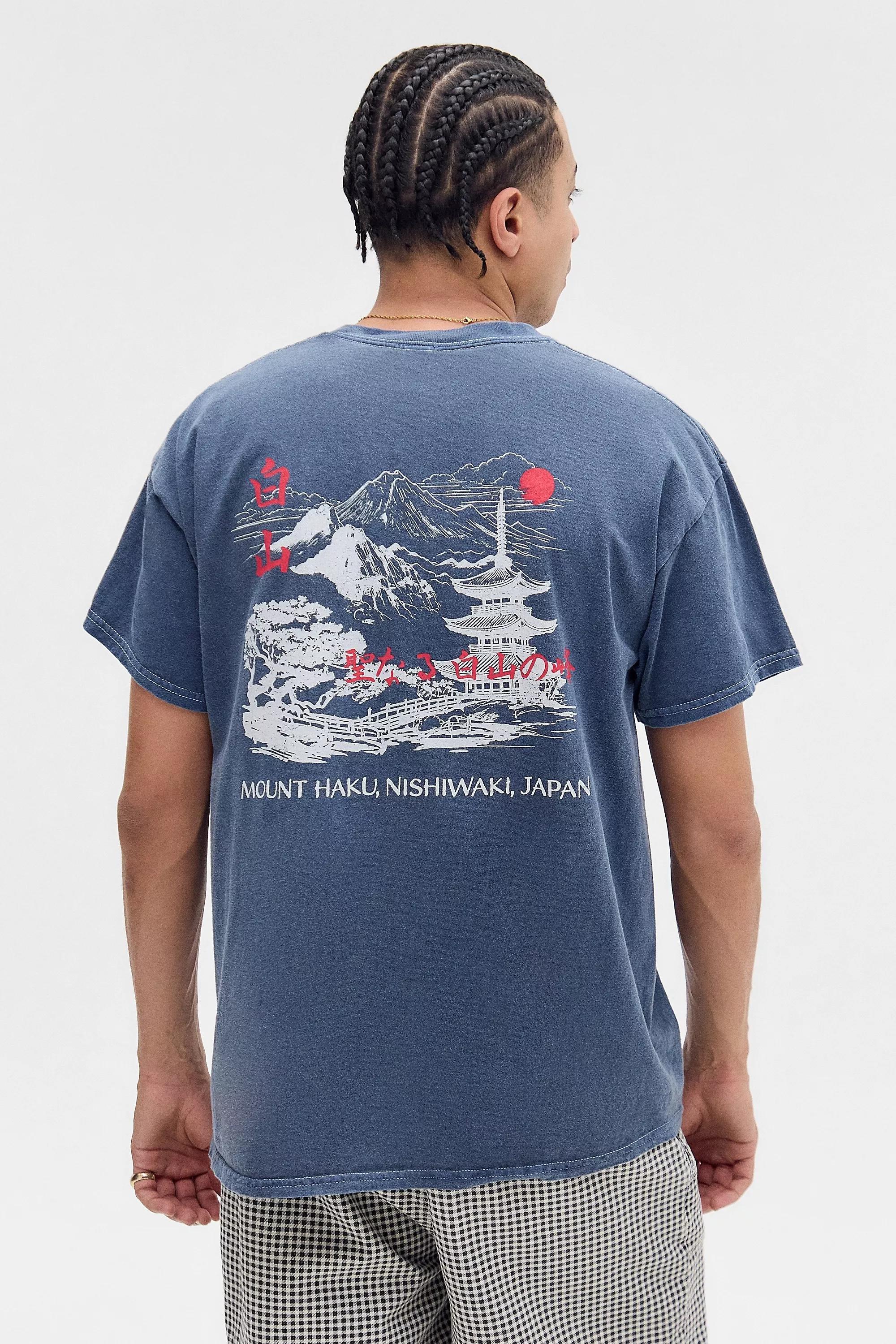 Blue Uo Short Sleeve Printed T-Shirt, , large image number 0