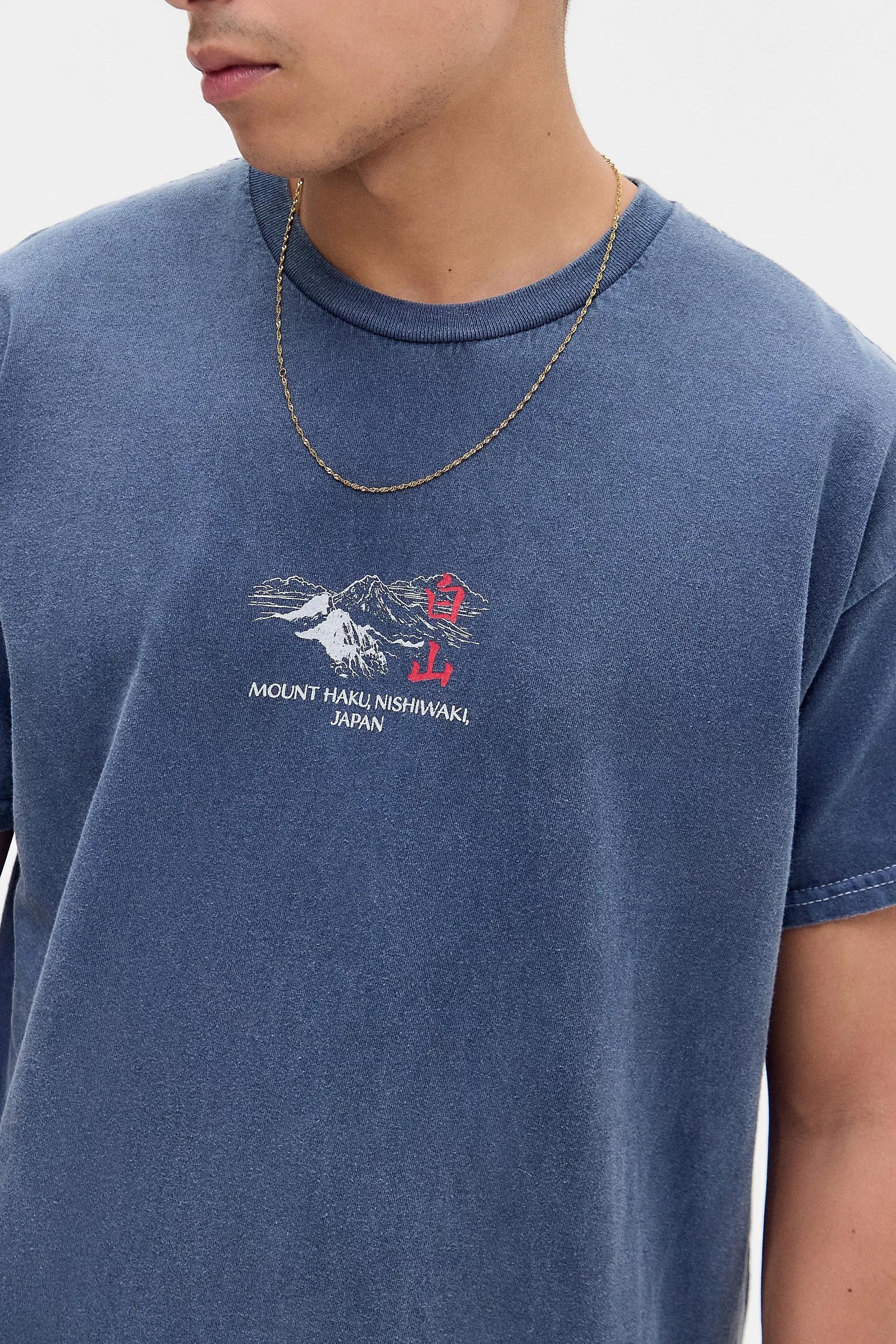 Blue Uo Short Sleeve Printed T-Shirt, BLUE, large image number 1