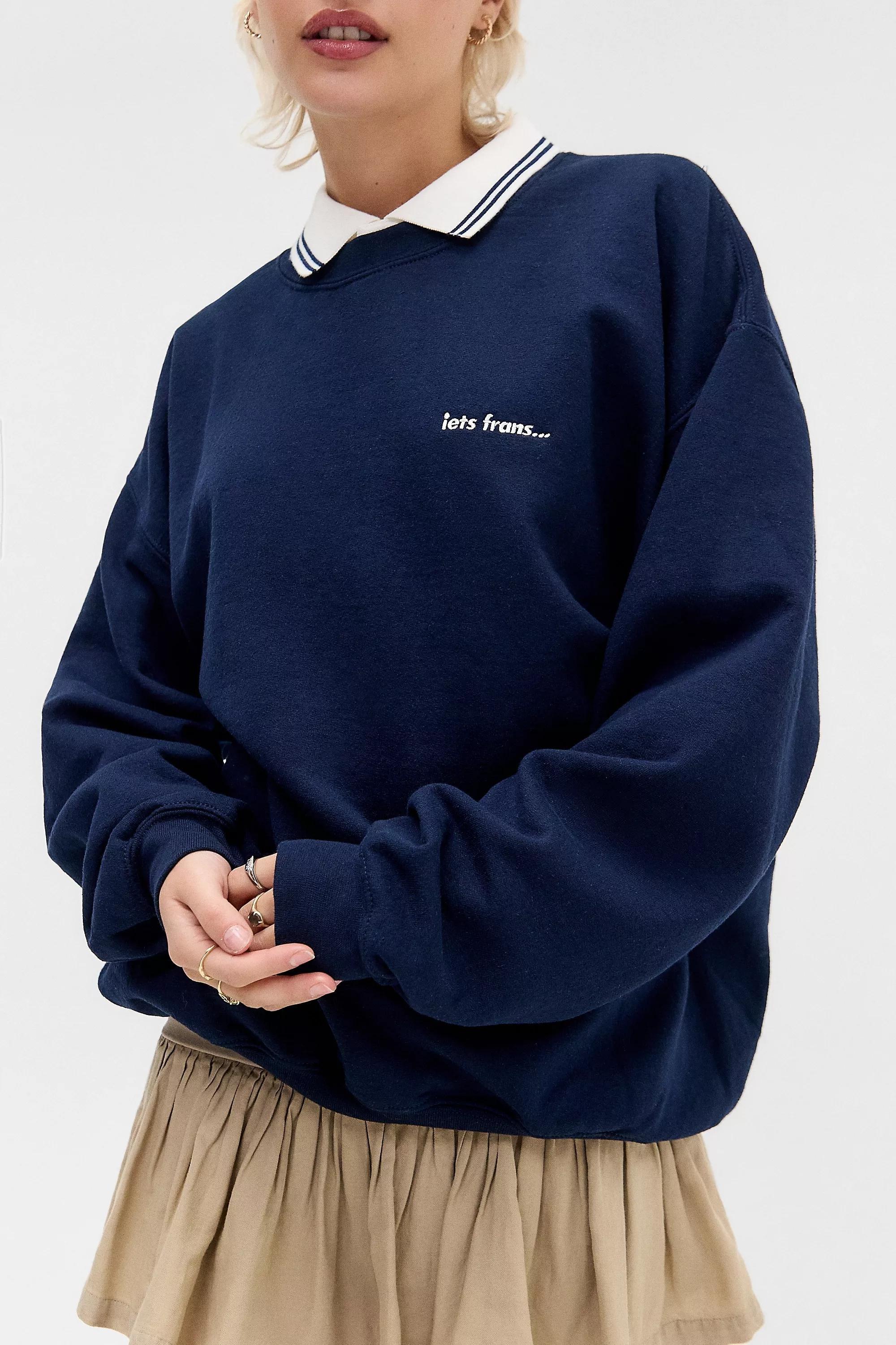 Navy Iets Frans... Embroidered Sweatshirt, , medium