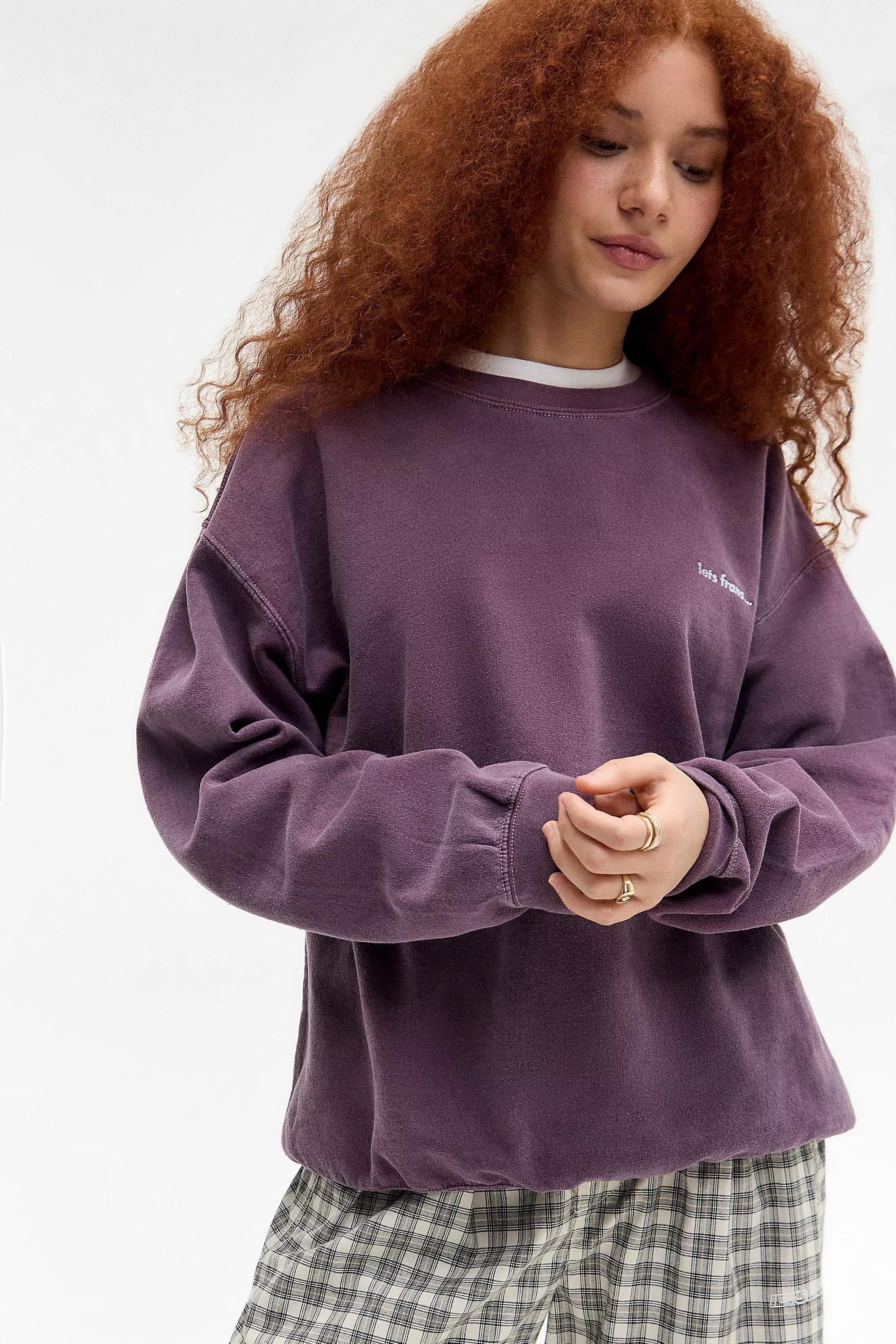 Purple Iets Frans... Embroidered Sweatshirt, , medium