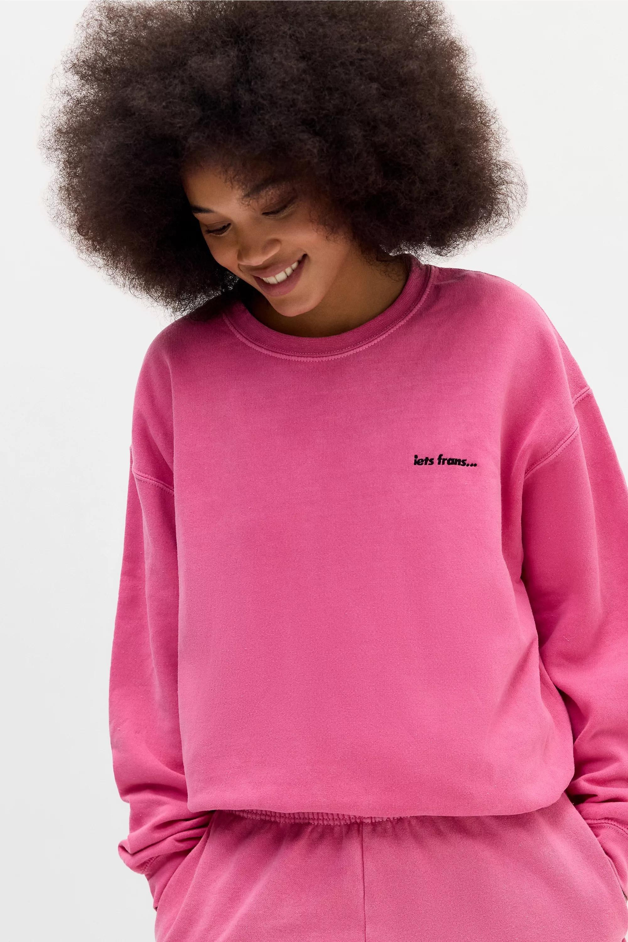 Pink Iets Frans... Embroidered Sweatshirt, , large image number 0