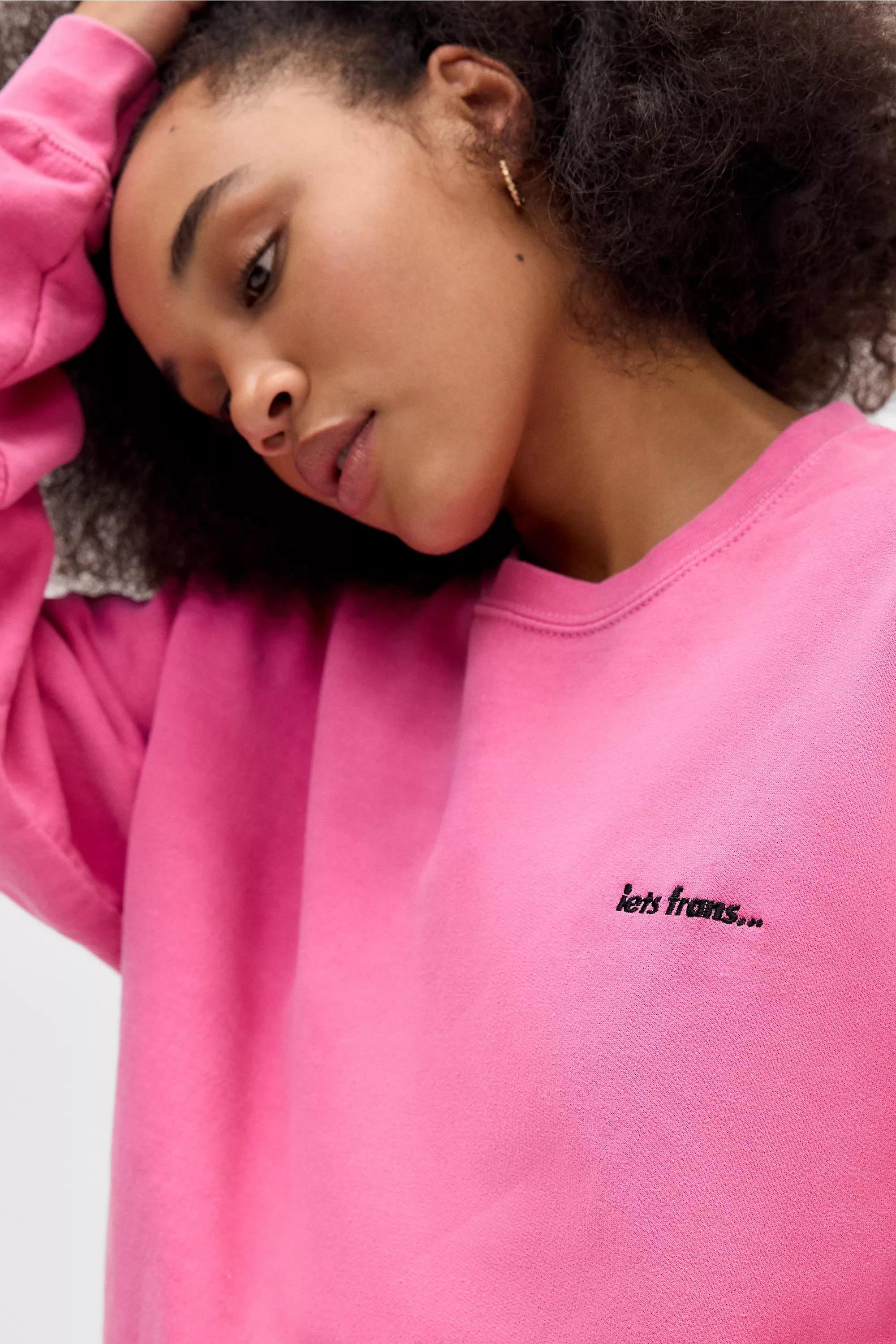 Pink Iets Frans... Embroidered Sweatshirt, , large image number 2