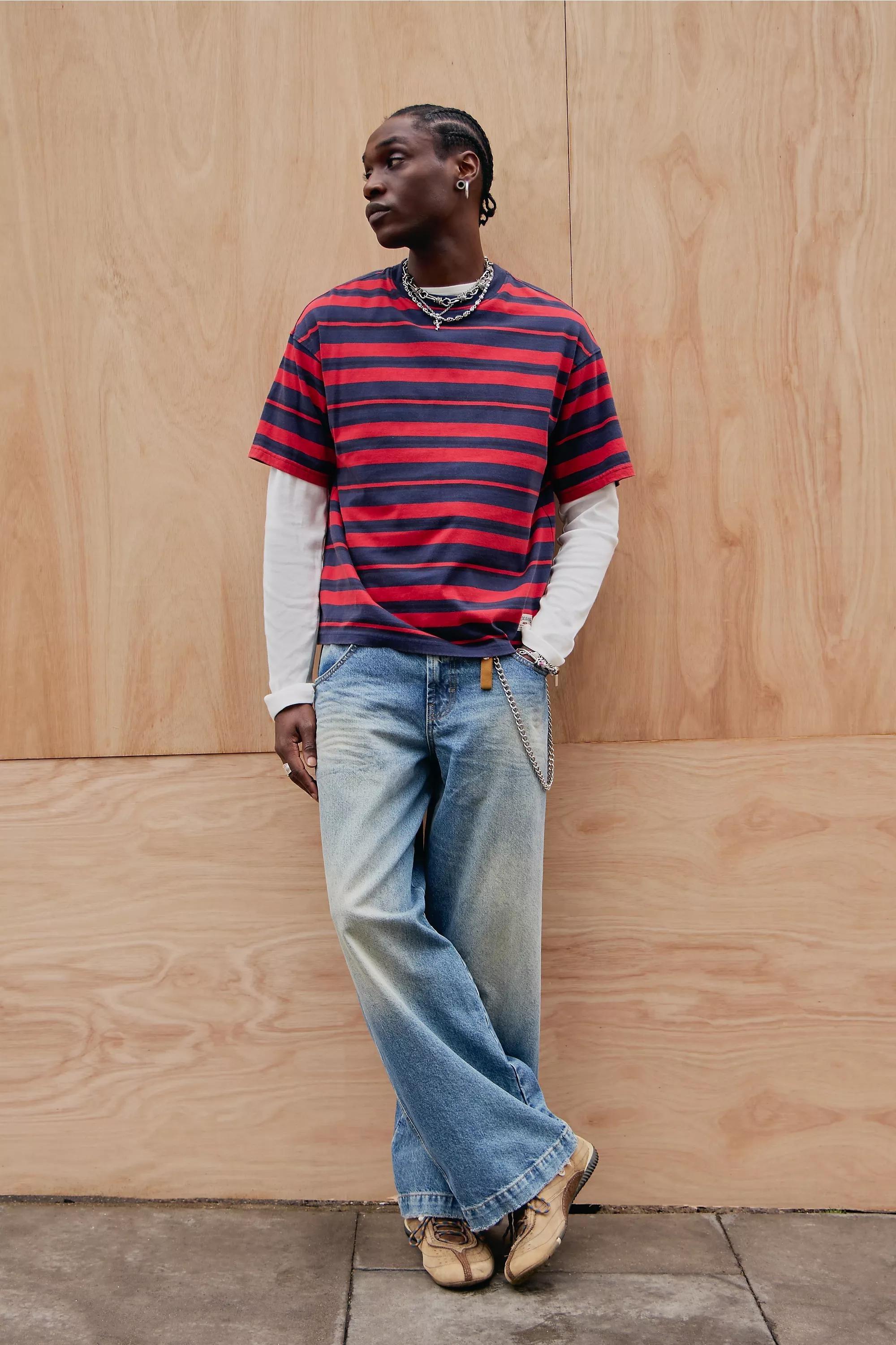 Multicolour Bdg Block Striped T-Shirt, NAVY, large image number 2