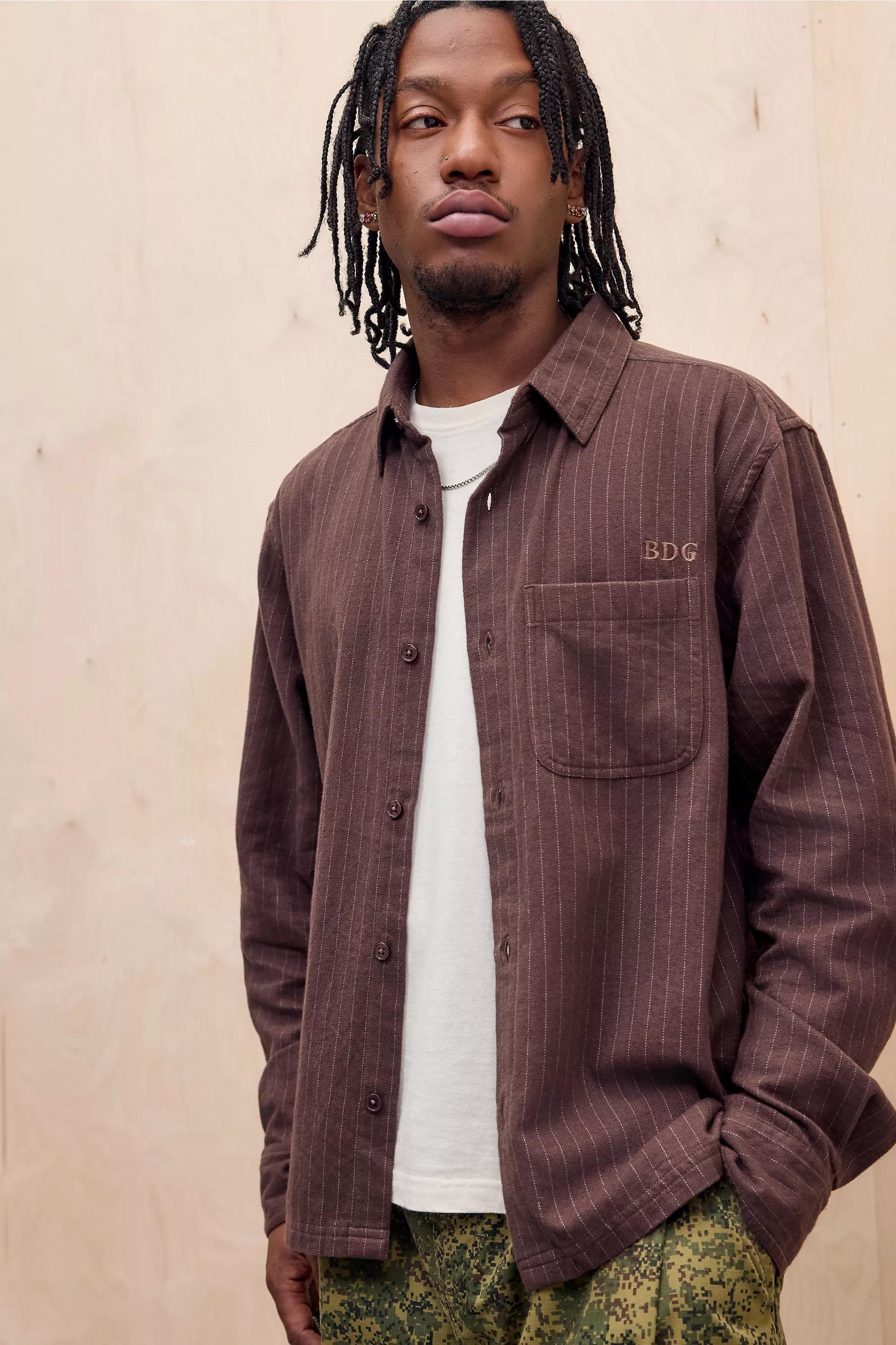 Brown Bdg Brown Stripe Long Sleeve Shirt, A301_0220           , large image number 0