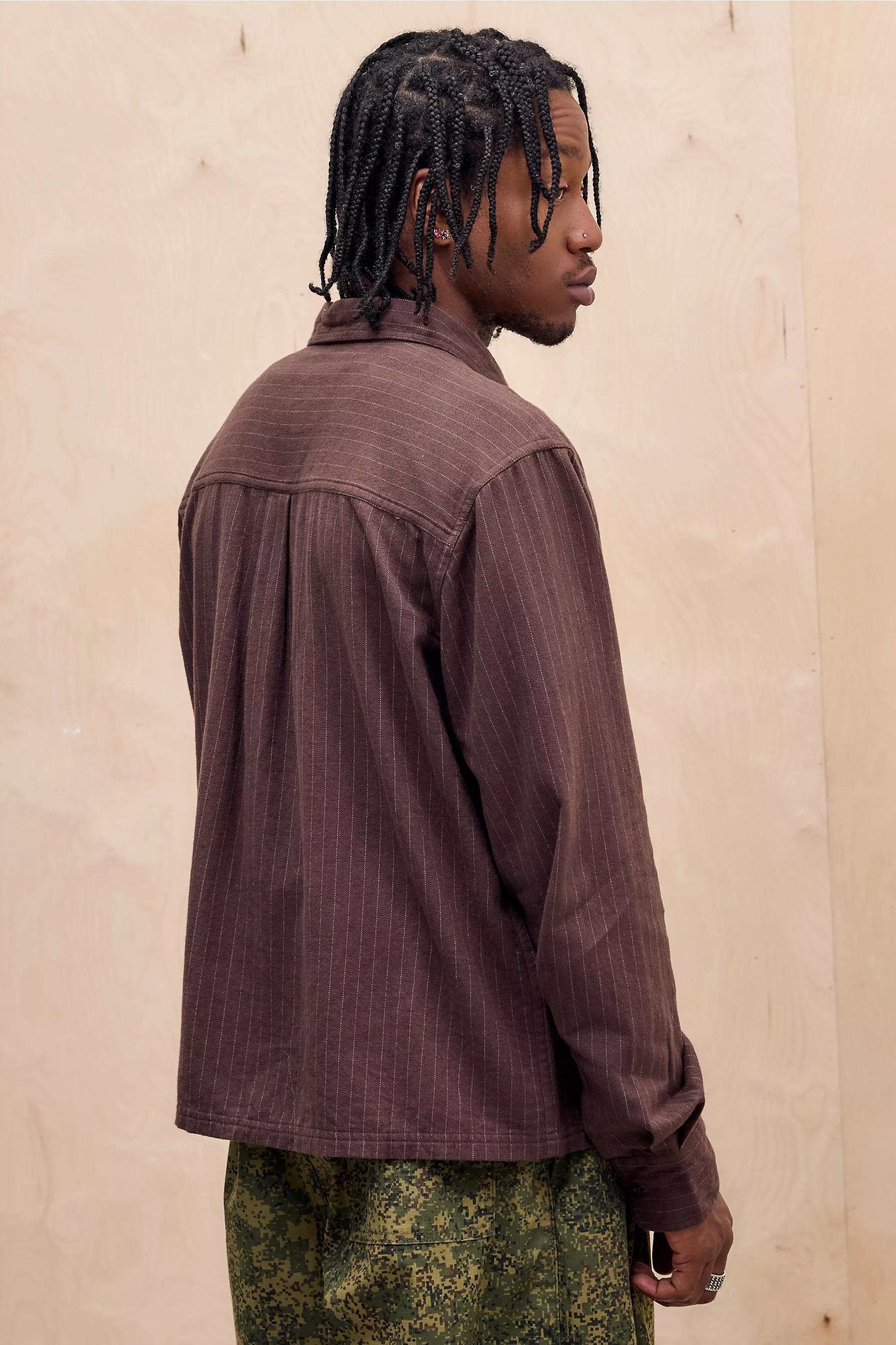 Brown Bdg Brown Stripe Long Sleeve Shirt, A301_0220           , large image number 3