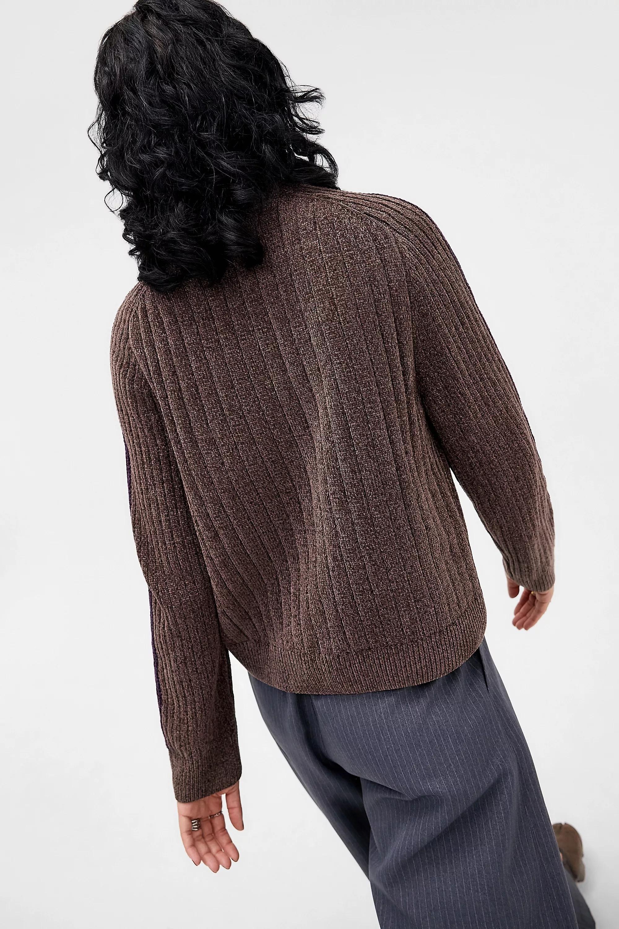 Brown iets frans... Chenille Zip-Through Track Top, BRN, large image number 4