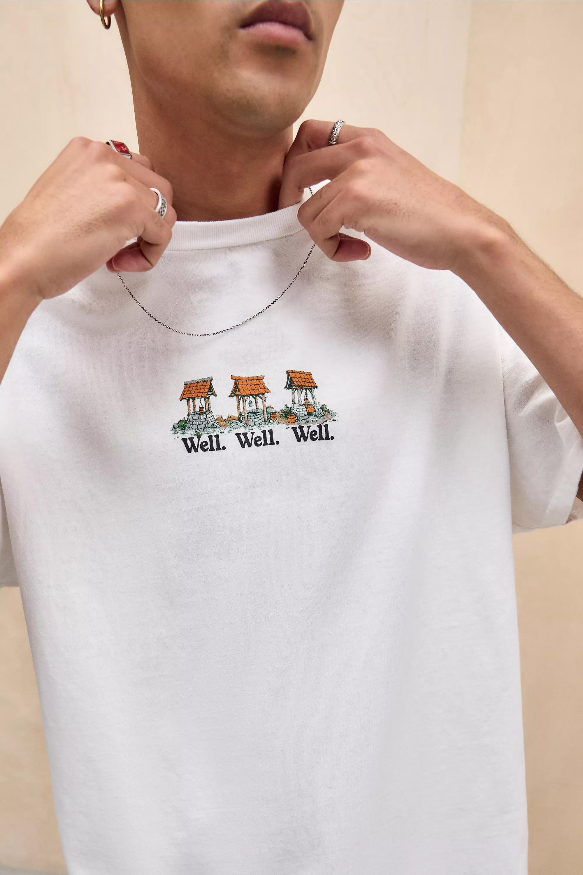 White Uo Printed Crew Neck T-Shirt, WHT, large image number 1