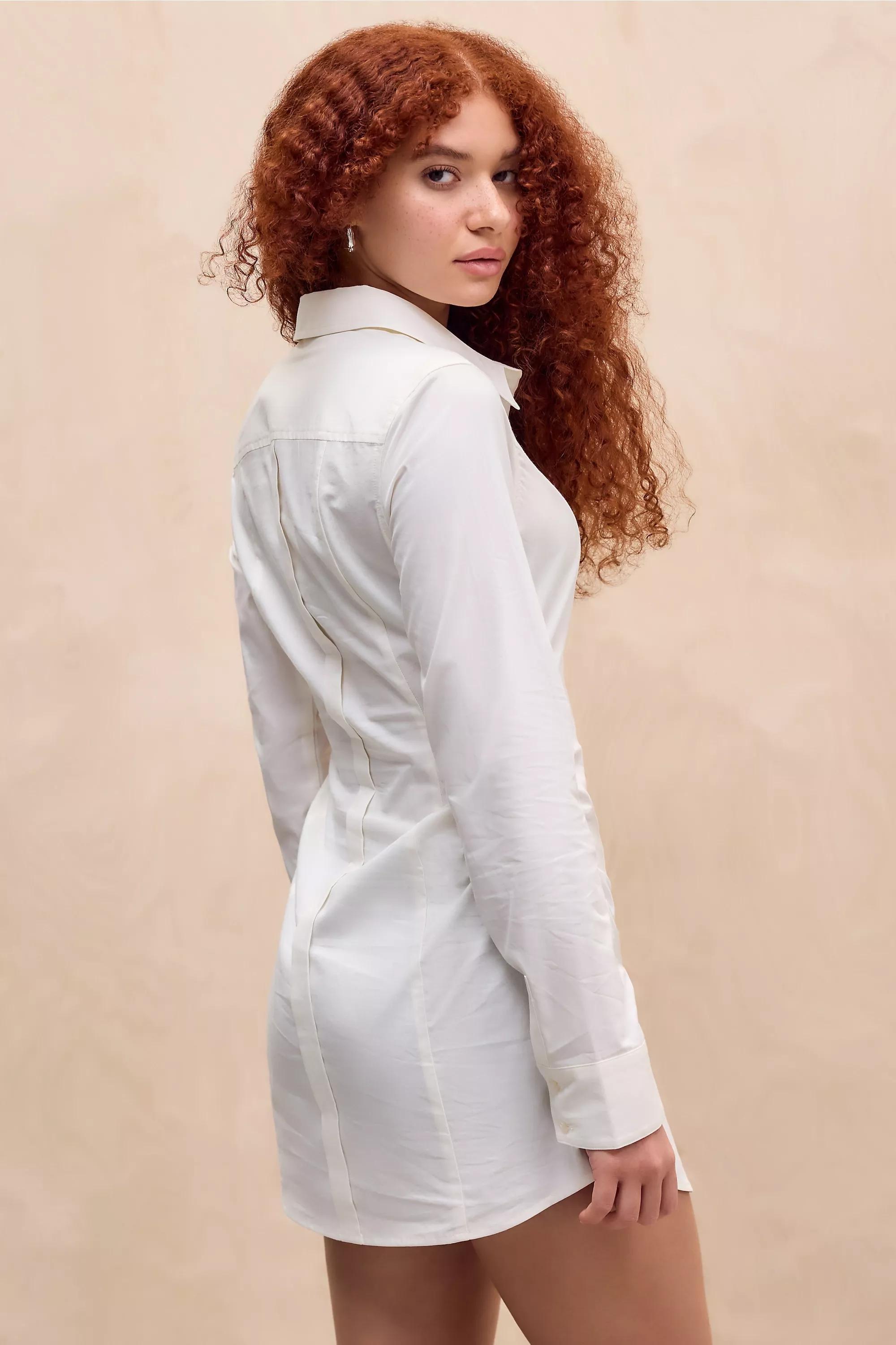 White Silence + Noise Ruched Long Sleeve Mini Dress, , large image number 3