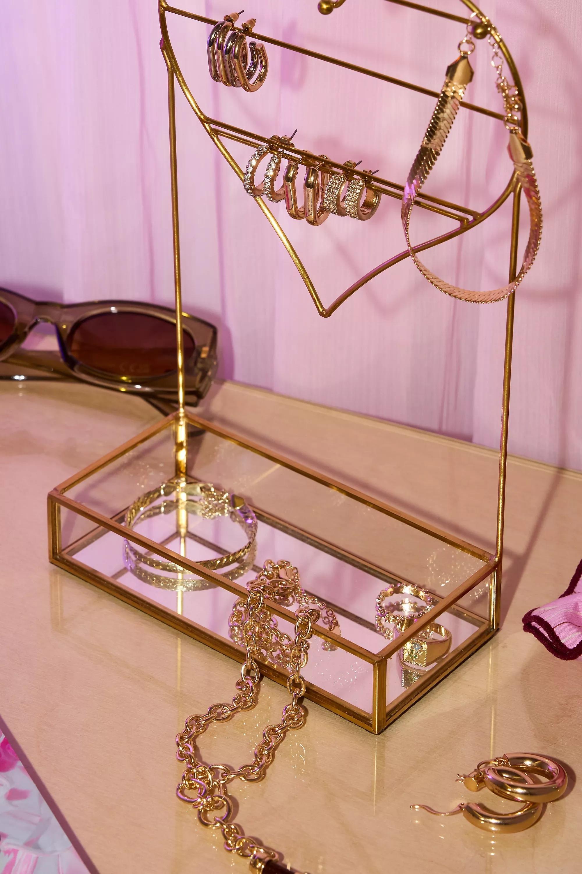 Gold Heart Jewellery Stand, GOLD, large image number 1