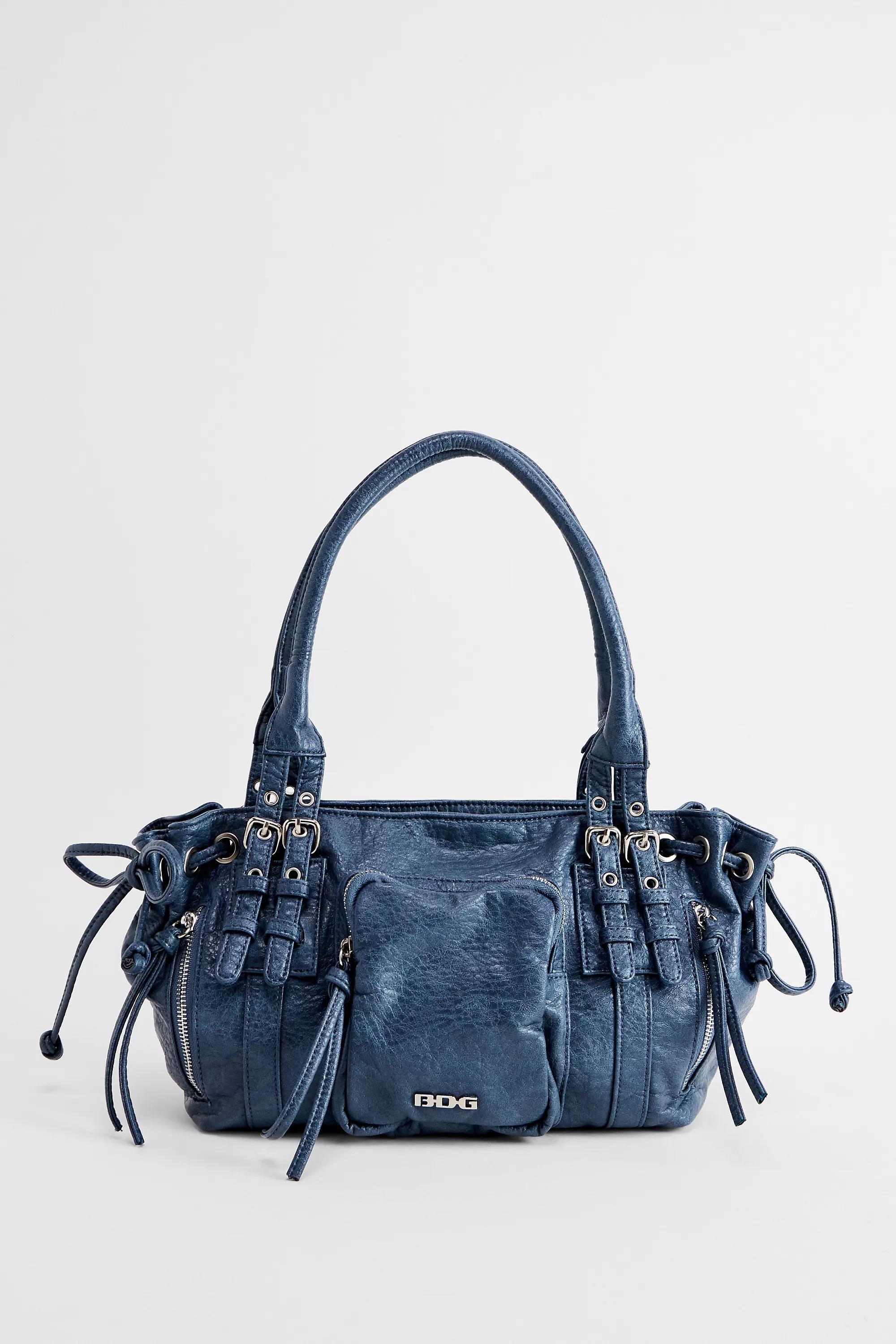 Blue Beg Pollie Faux Leather Shoulder Bag, BLUE, large image number 1