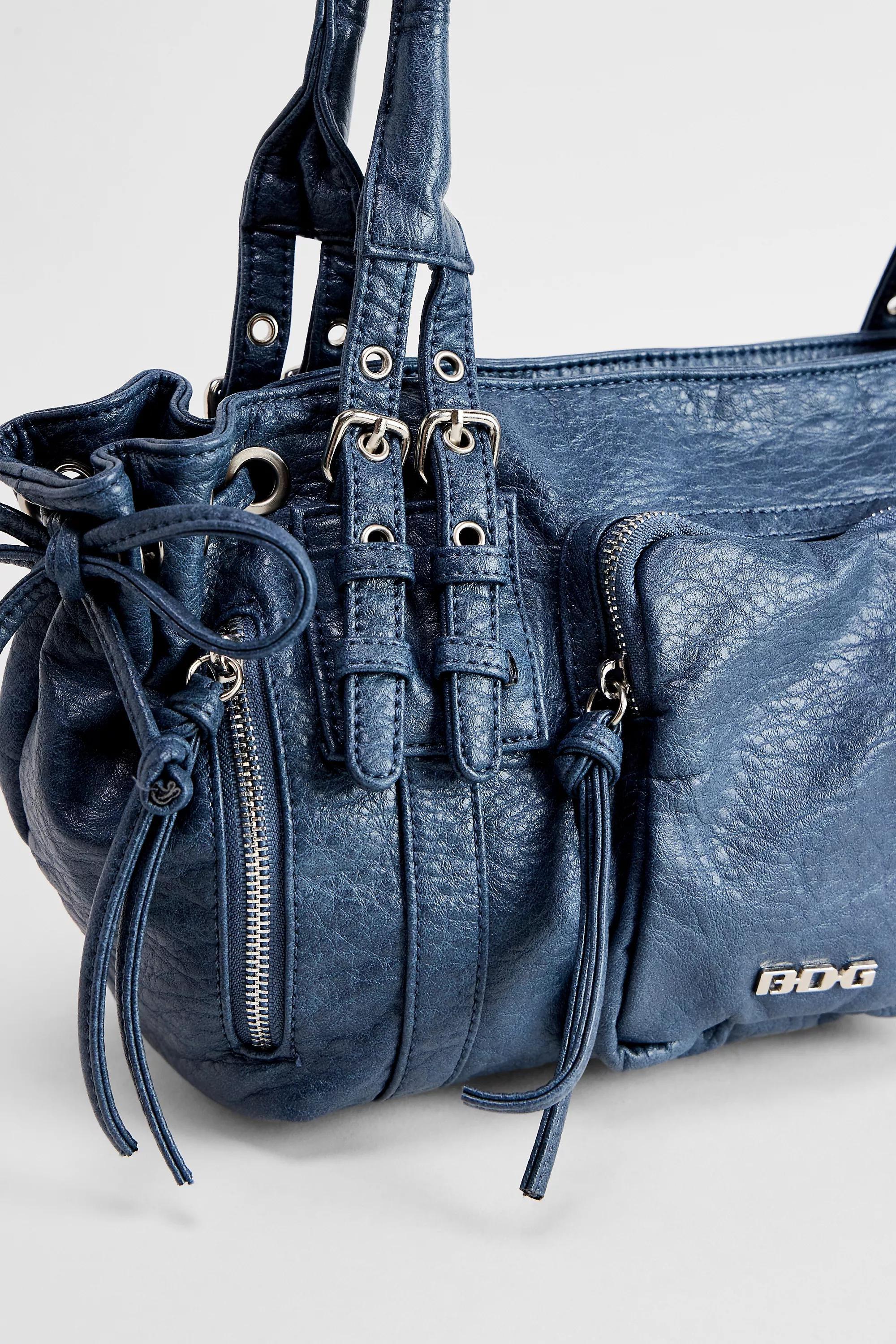 Blue Beg Pollie Faux Leather Shoulder Bag, BLUE, large image number 3