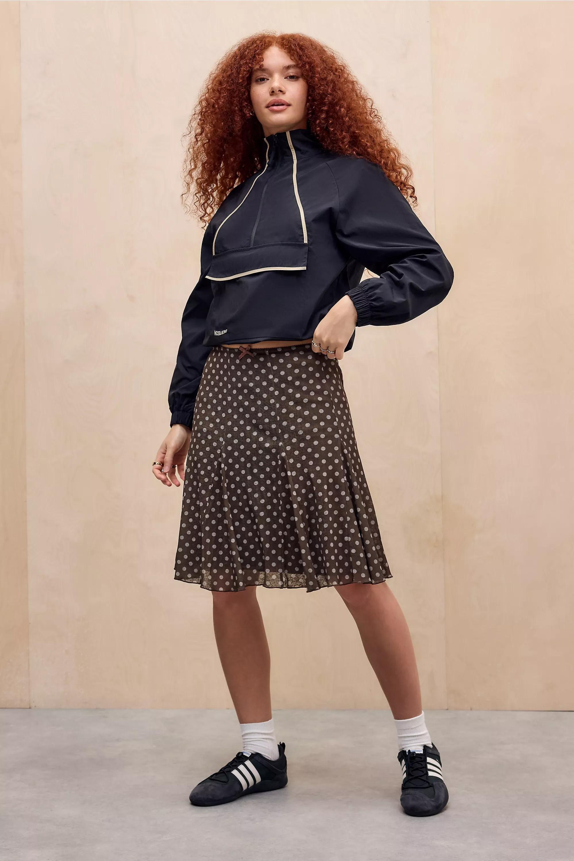 BROWN UO Joni Godet Midi Skirt, BRN, large image number 1