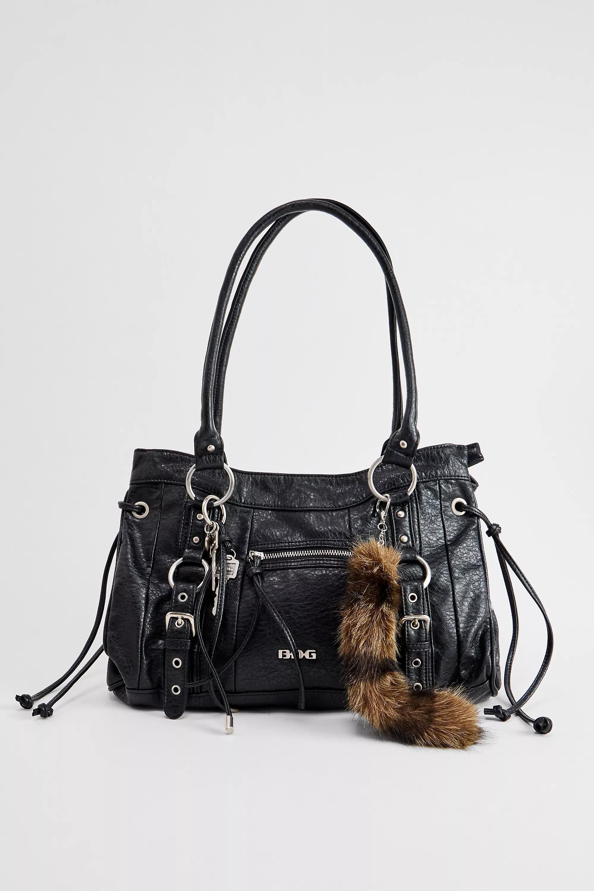 Black Beg Jude Washed Faux Leather Shoulder Bag, BLK, large image number 1