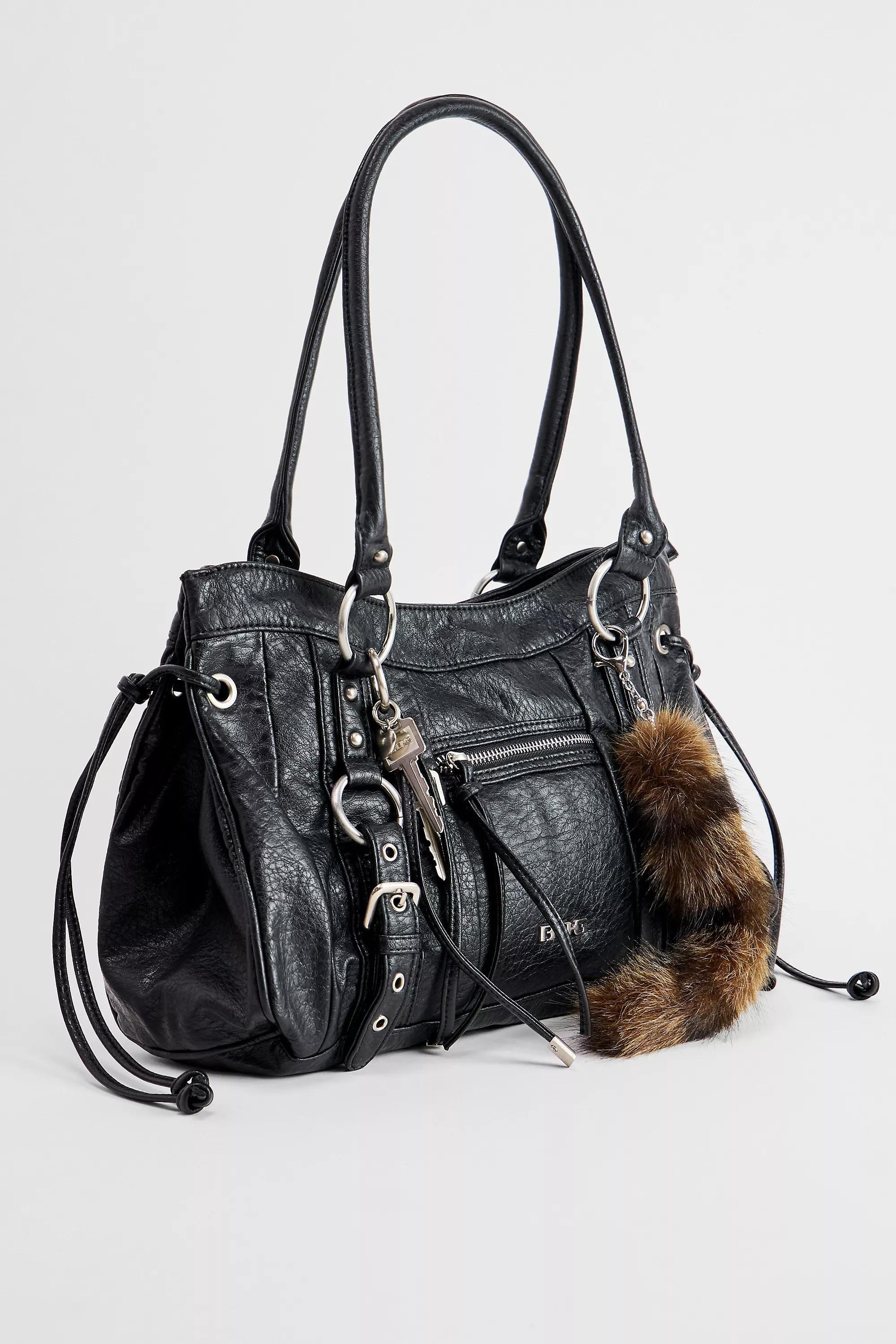 Black Beg Jude Washed Faux Leather Shoulder Bag, BLK, large image number 3