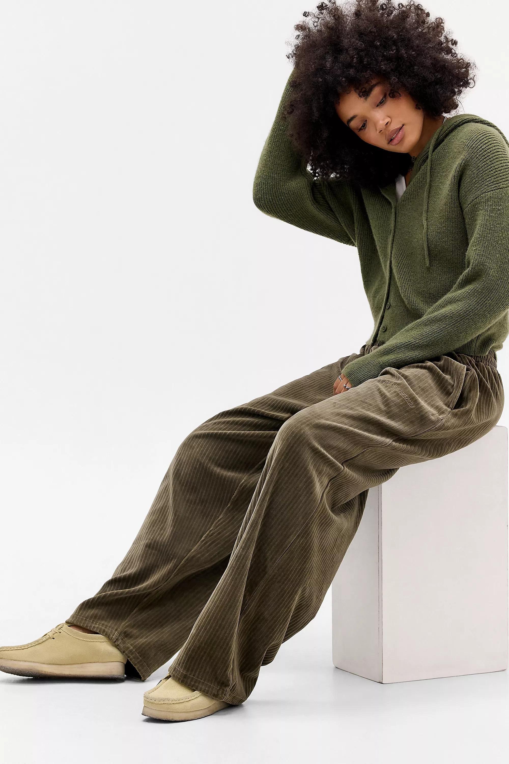 Khaki Iets Frans... Harri Velour Cord Joggers, KHAKI, medium
