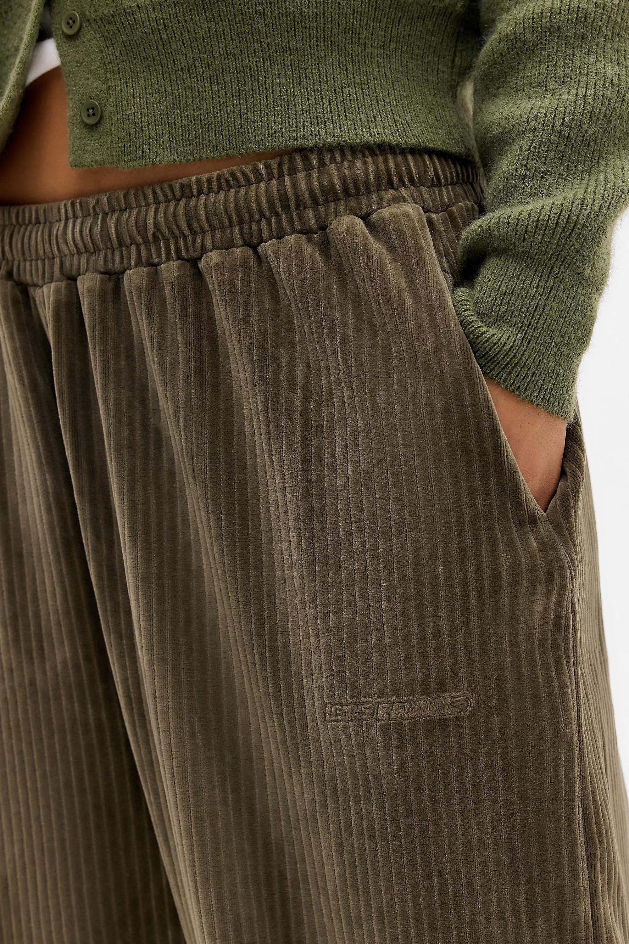 Khaki Iets Frans... Harri Velour Cord Joggers, KHAKI, medium