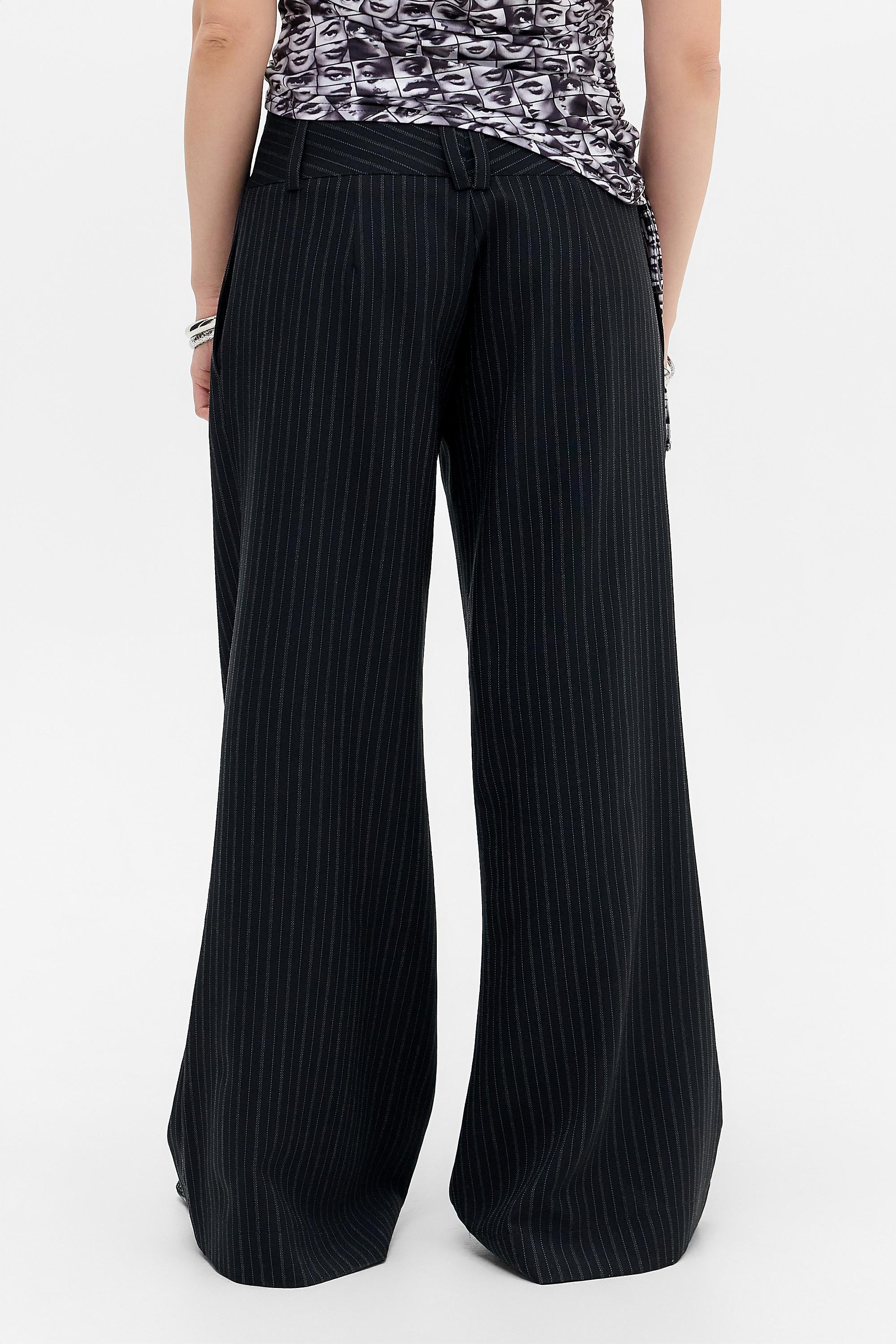 Black Uo Charlie Low Rise Flared Trousers, BLK, large image number 3