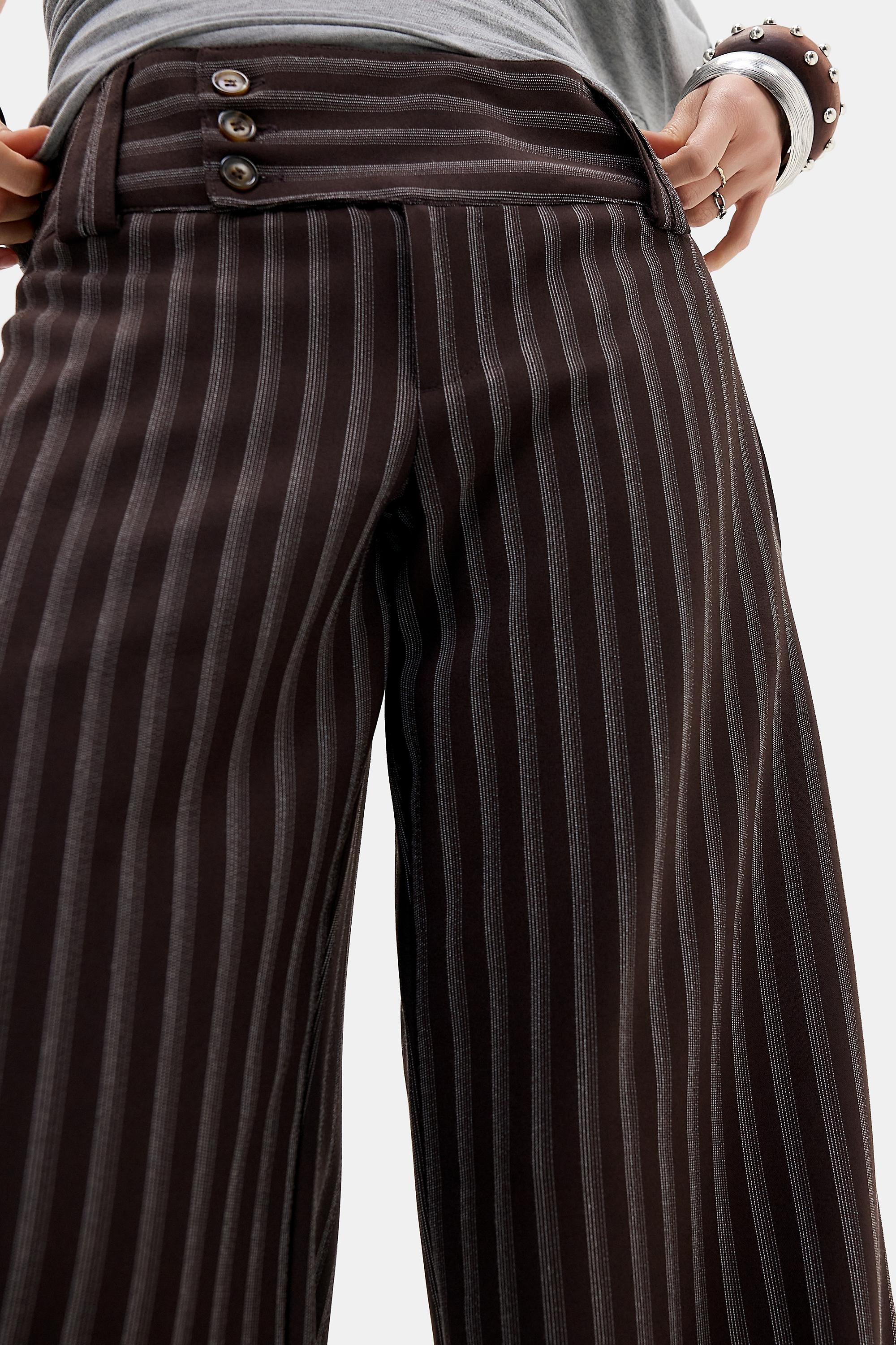 BROWN UO Charlie Low Rise Flared Trousers, BRN, large image number 2