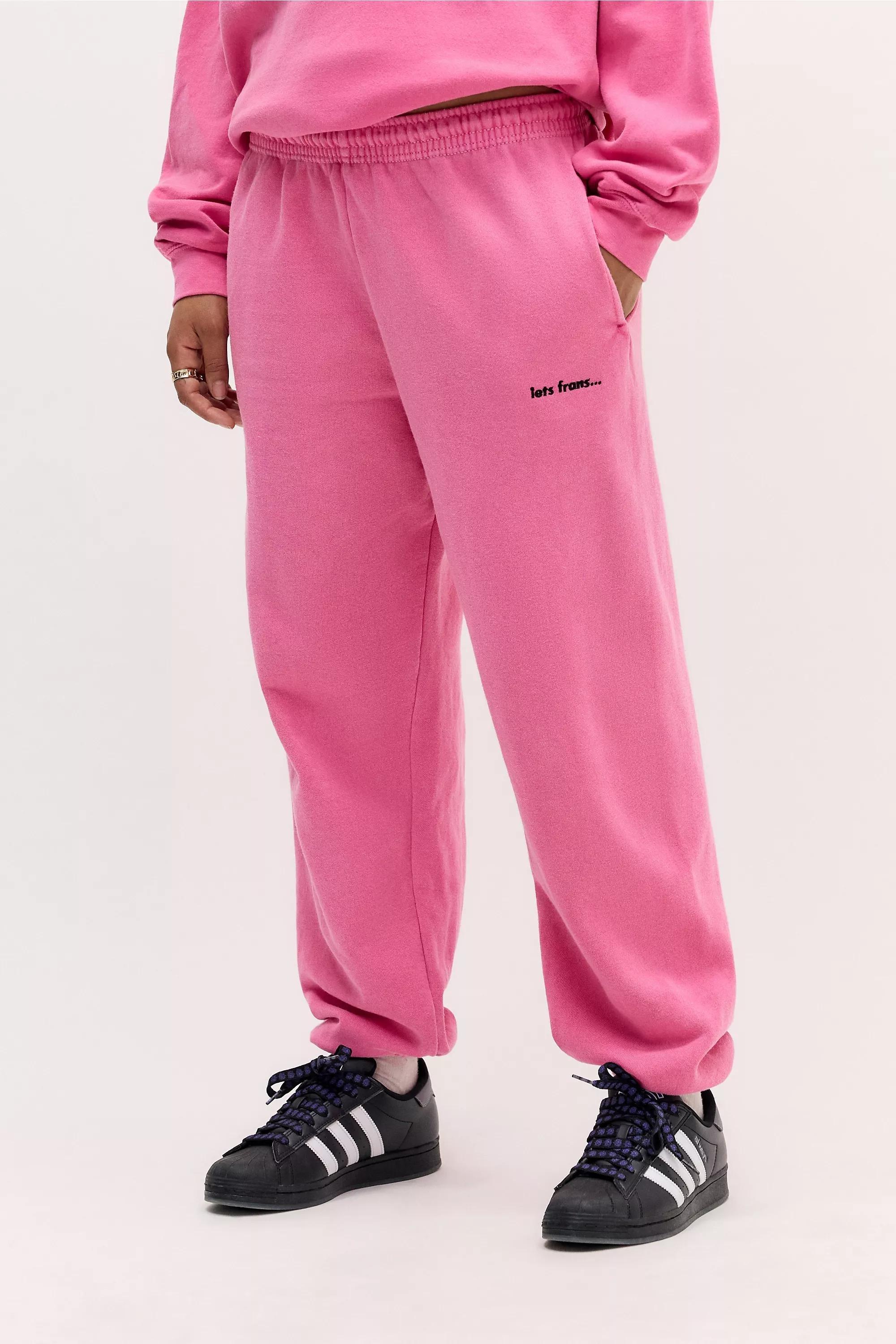 Pink Iets Frans... Lipstick Cuffed Joggers, , medium