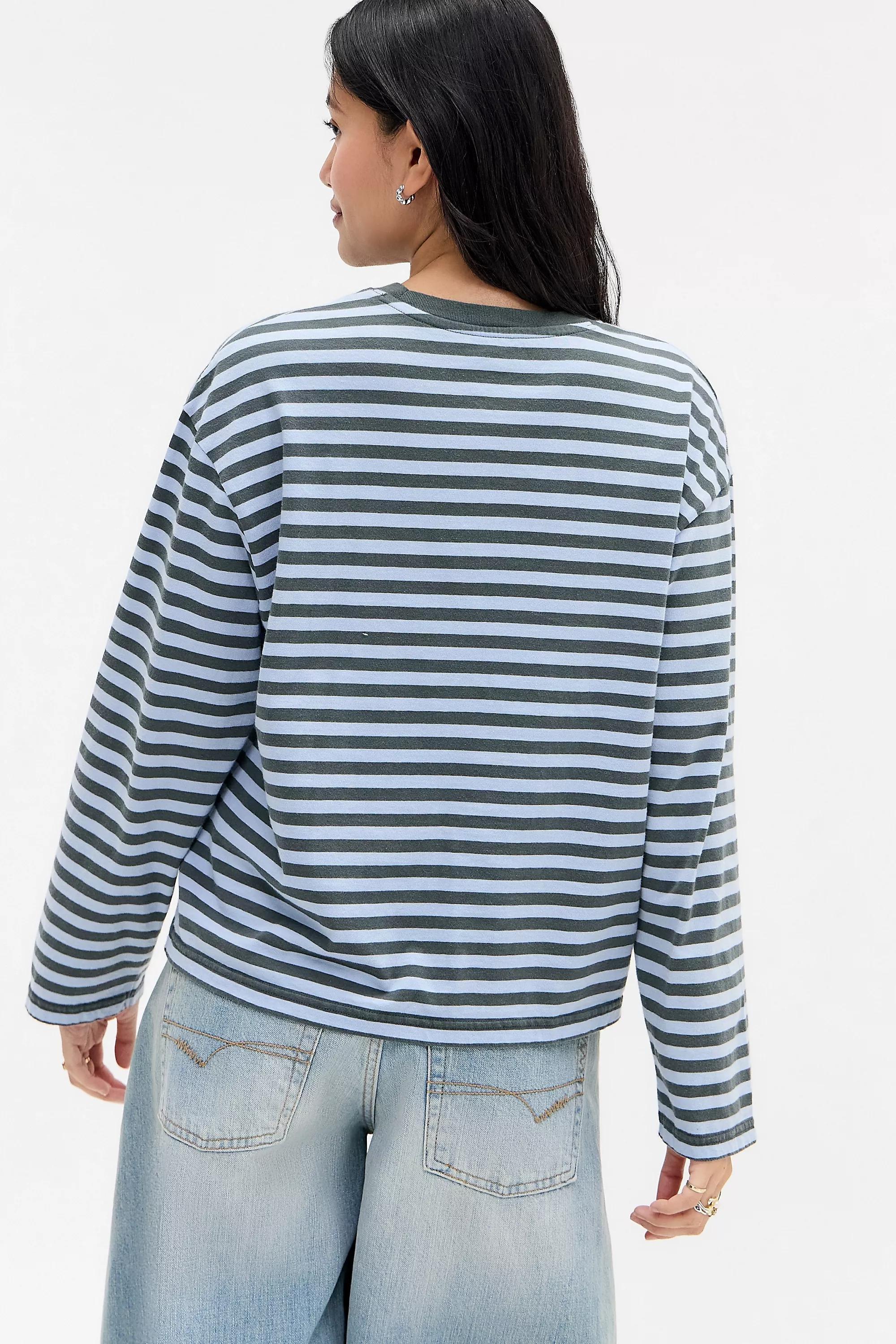 Blue Bdg Kai Boxy Long Sleeve T-Shirt, BL MOTIF, large image number 3