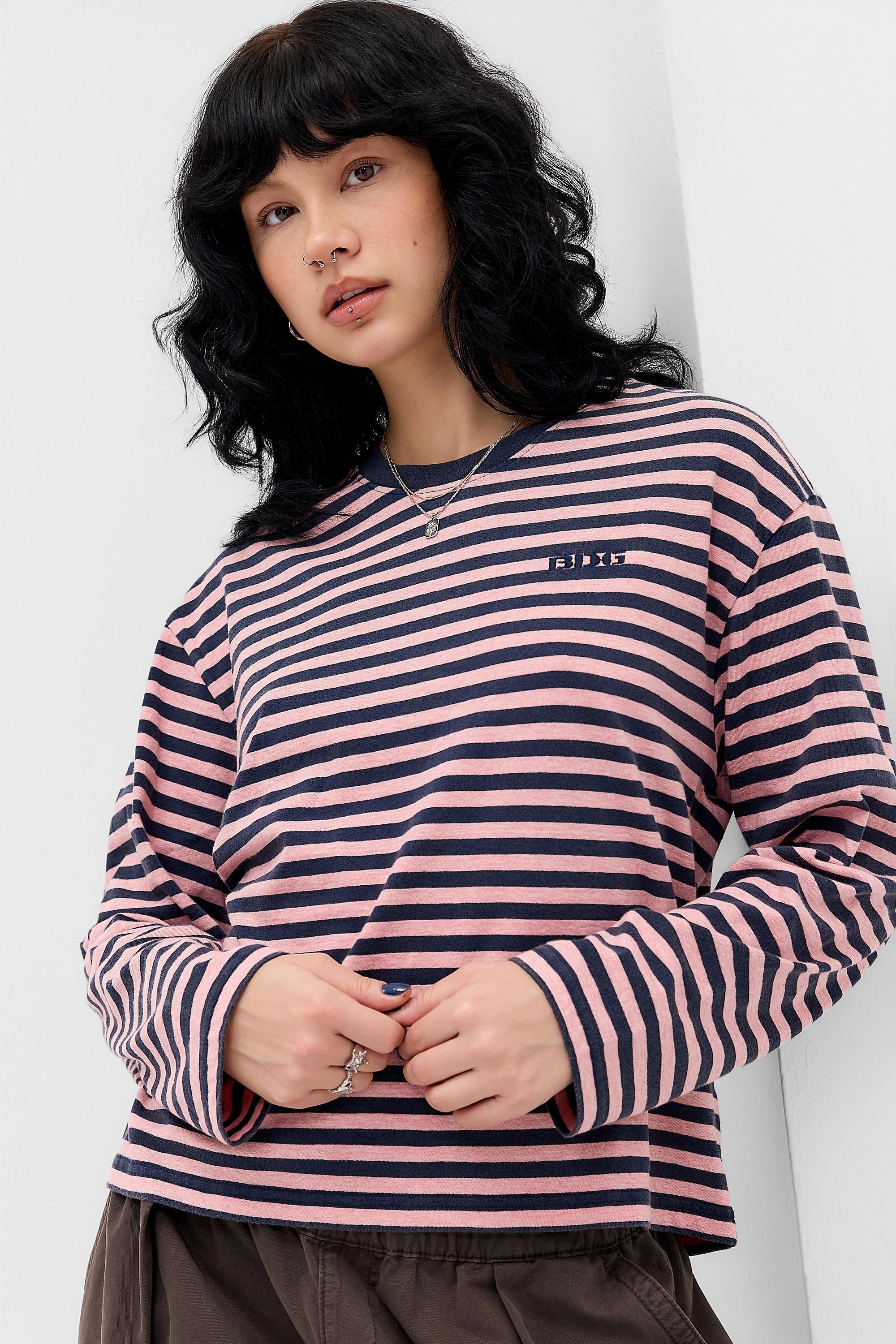 Red Bdg Kai Boxy Long Sleeve T-Shirt, PINK COMBO, large image number 0