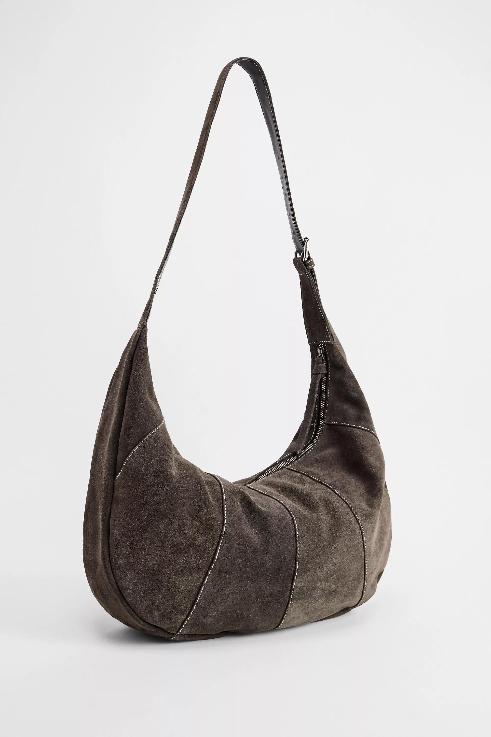 Black Uo Casie Suede Sling Bag, BRN, large image number 3