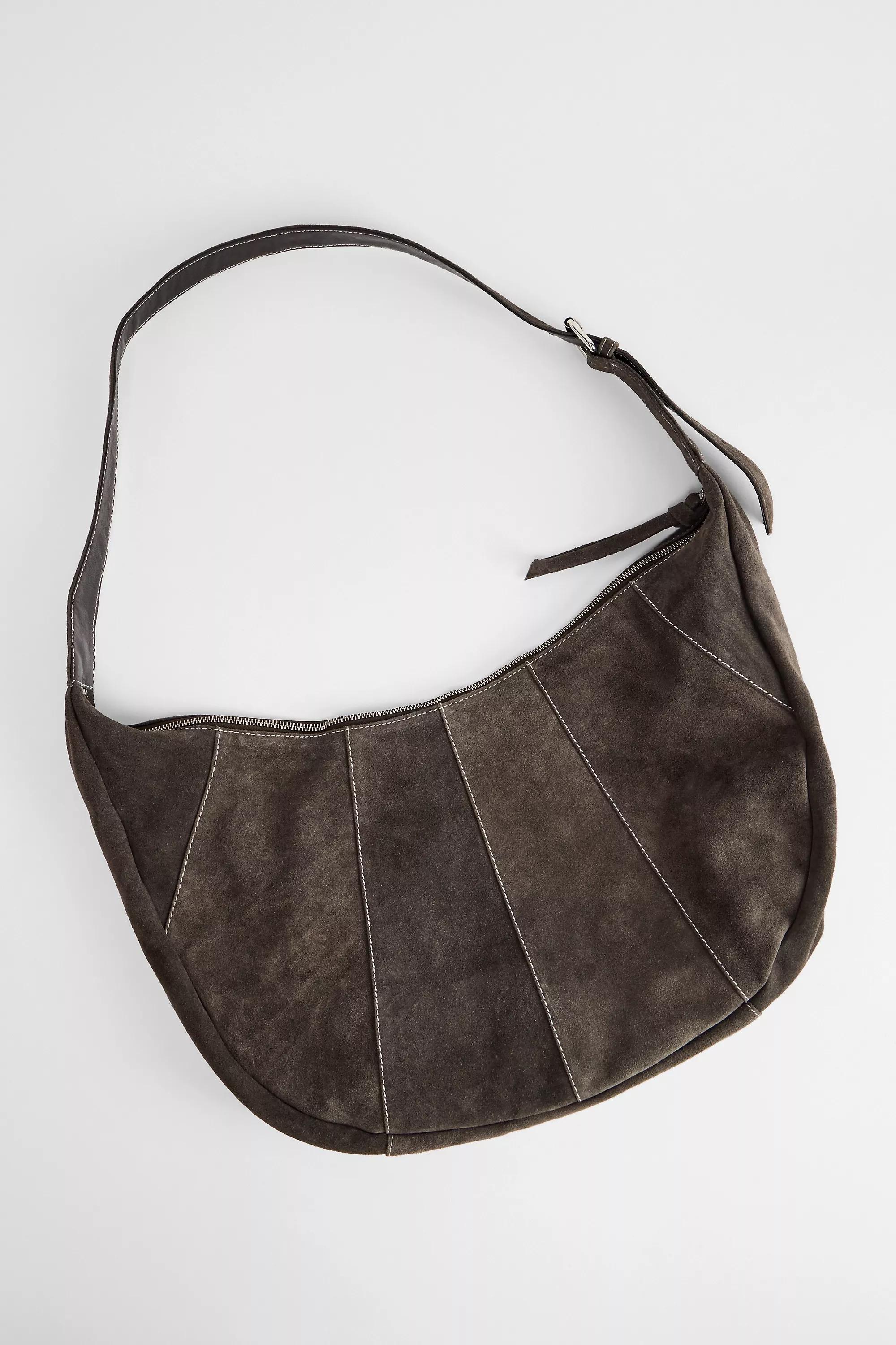 Black Uo Casie Suede Sling Bag, BRN, large image number 4