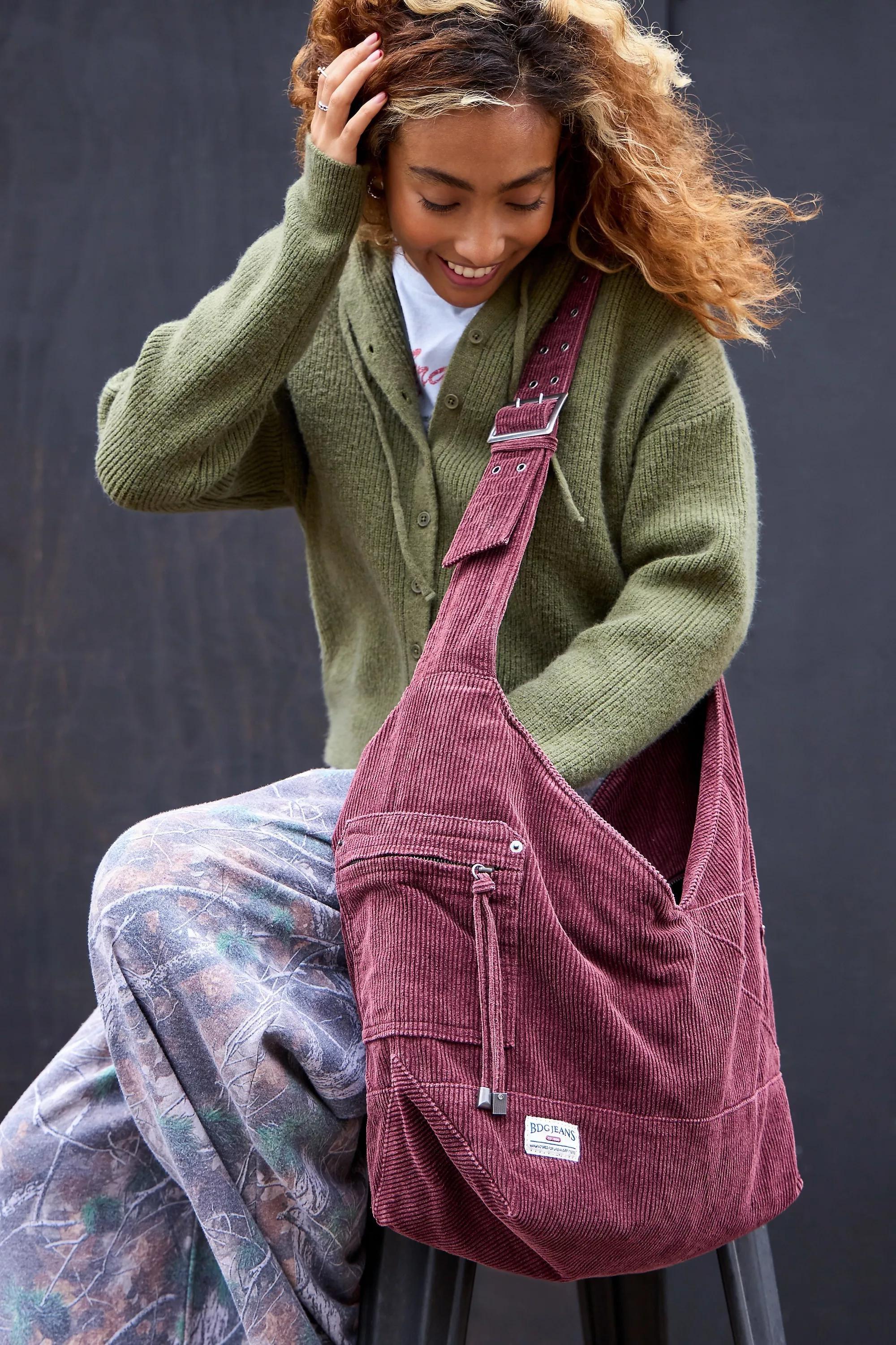 Maroon Bdg Penny V Sling Cord Bag, D PP, large image number 5