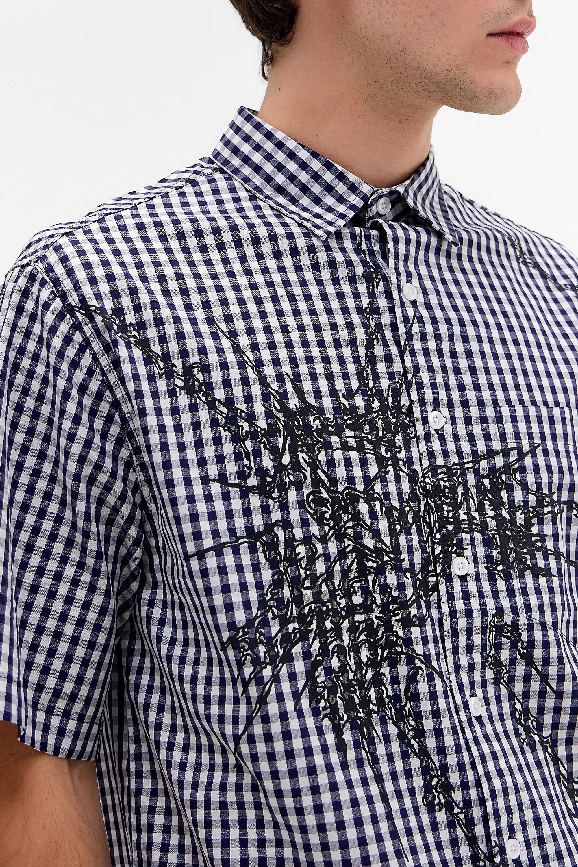 Navy Jaded London Atom Check Shirt, , large image number 2
