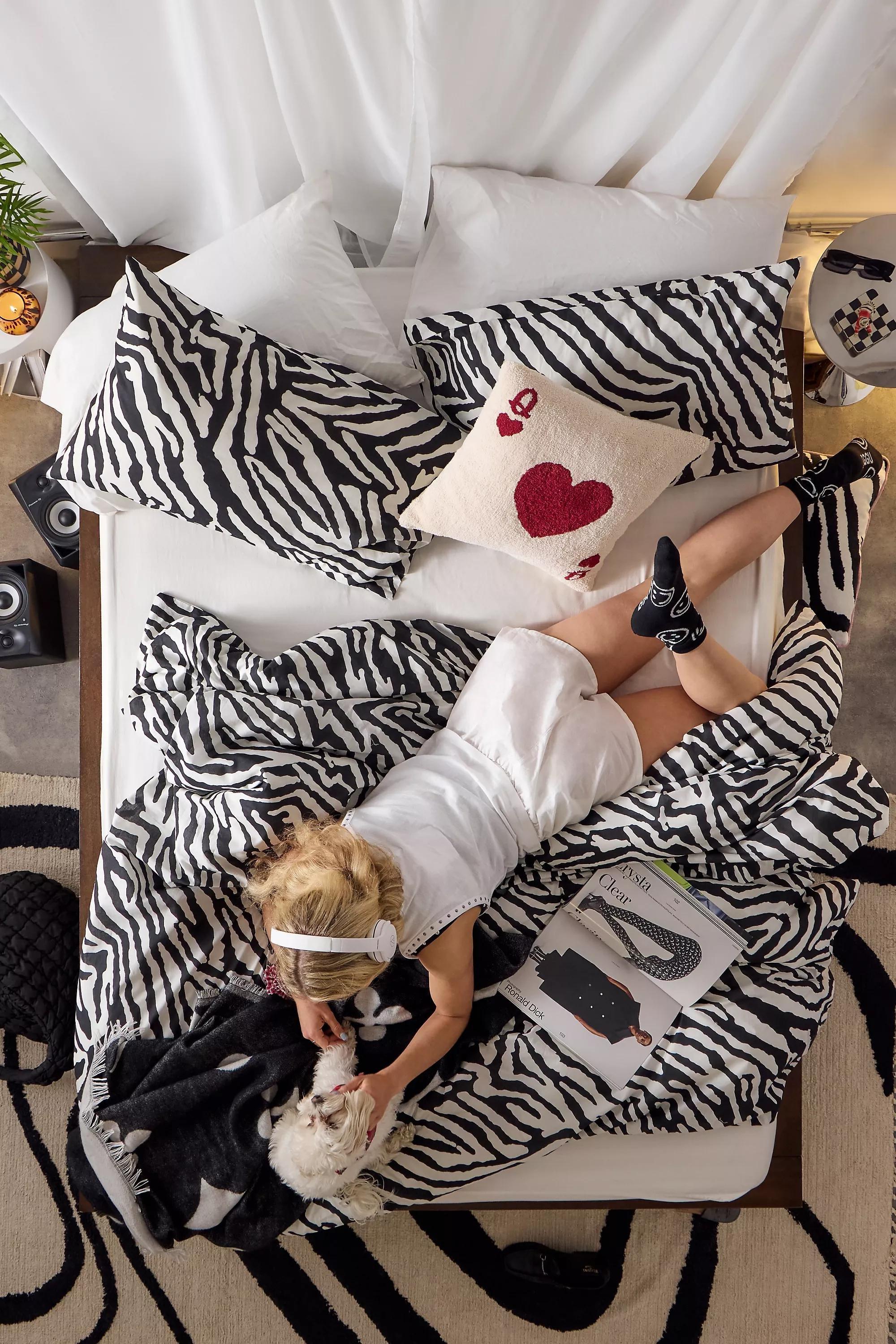 Multicolour Darcie Zebra Duvet Set, B&W, large image number 0