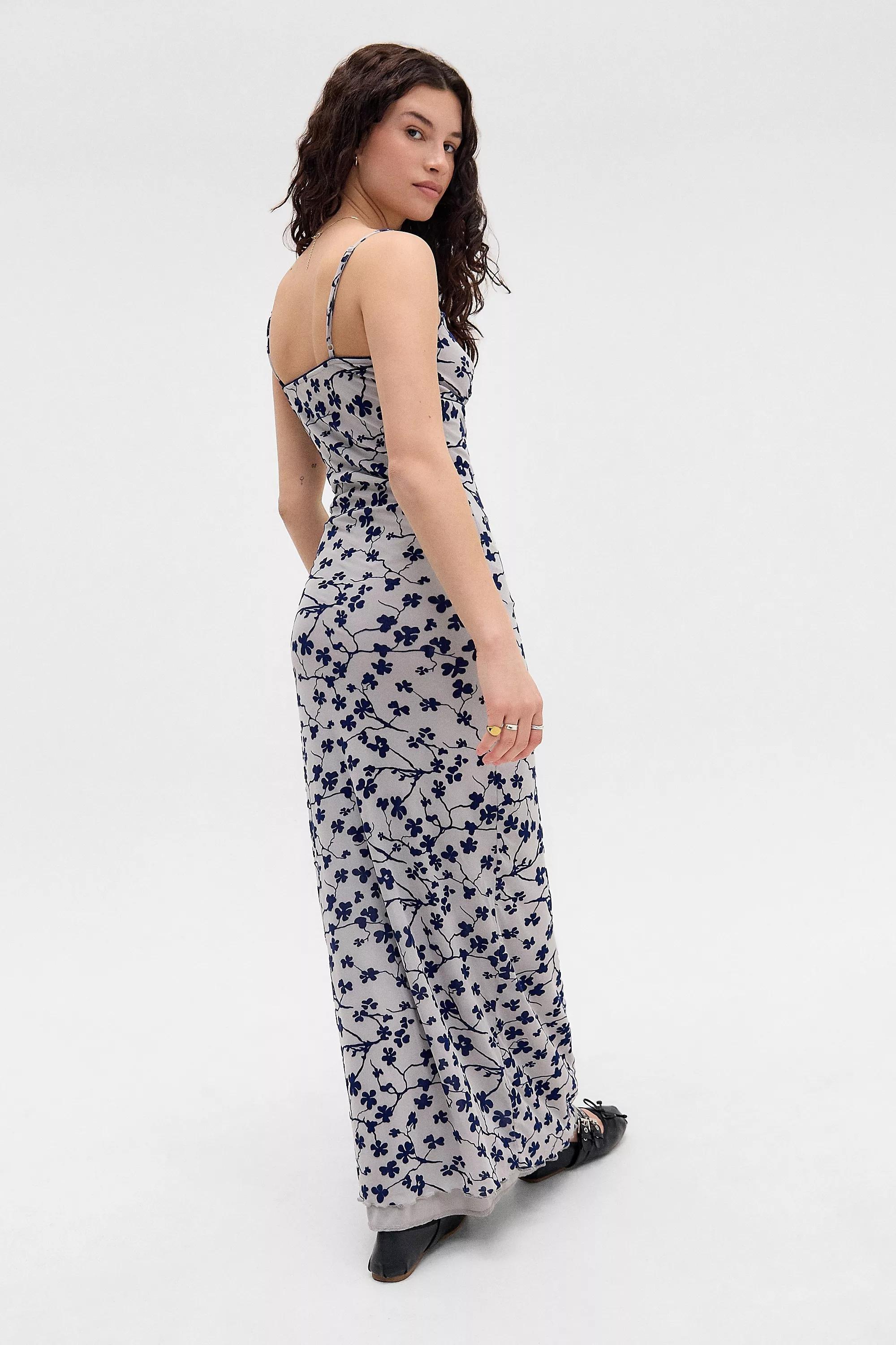 Blue Motel Darsih Floral Maxi Dress, BLUE, medium